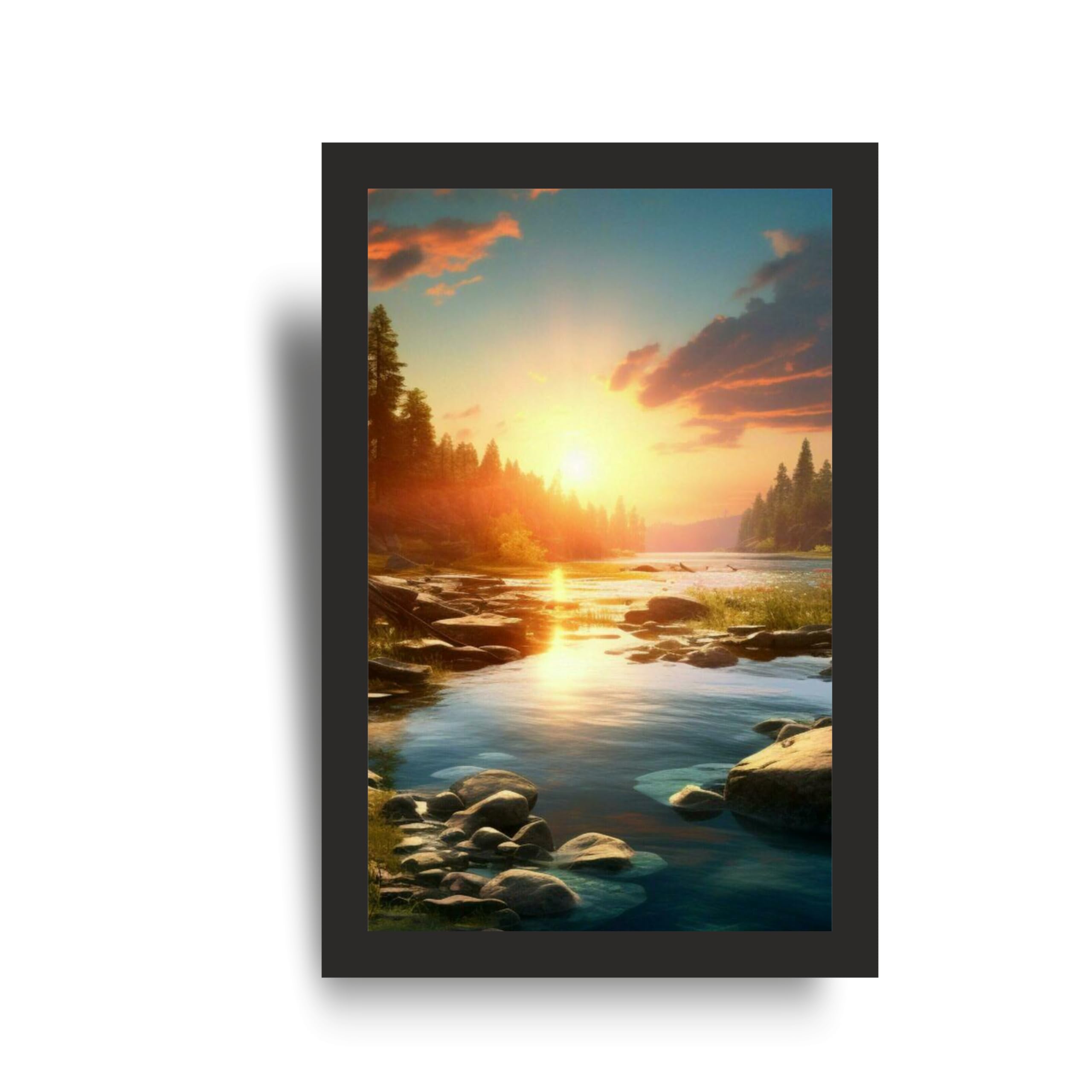 Sunset River Valley Wall Art Frame Set of 3 – view 3