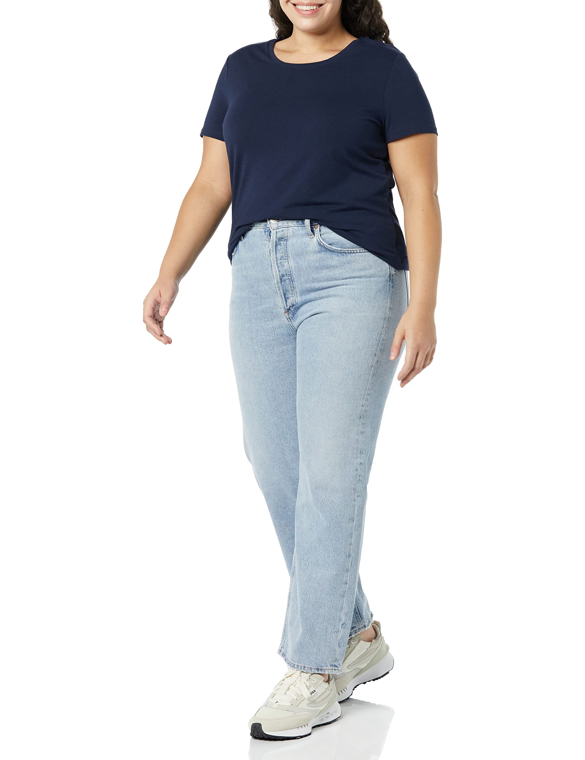 Amazon Essentials T-Shirt Girocollo a Maniche Corte con vestibilità Classica Donna, Confezioni Multiple