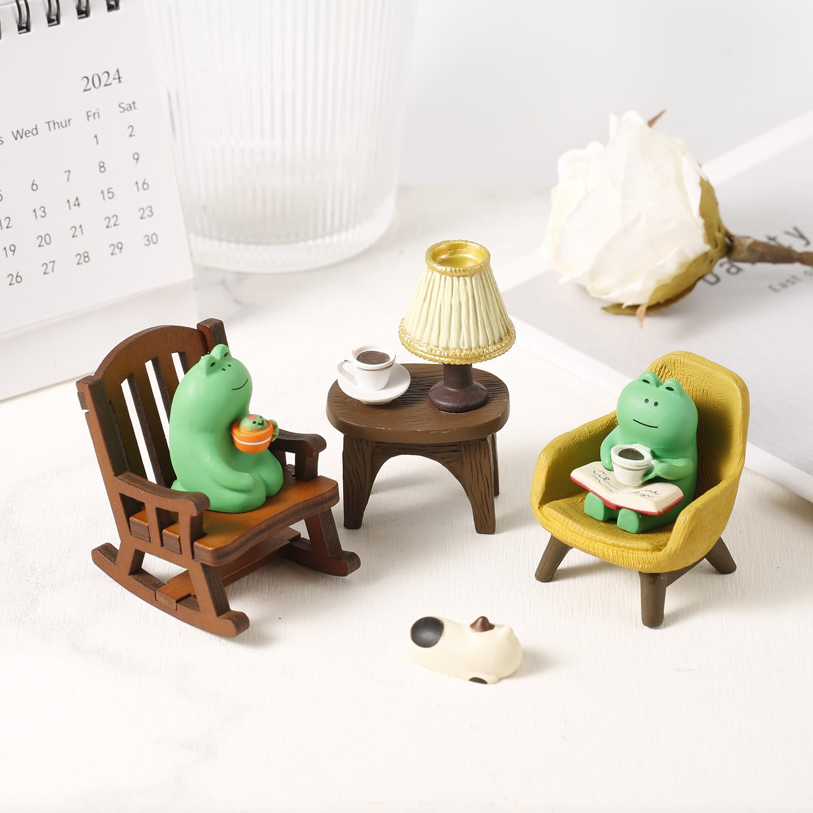 lasuroa 6pcs Miniature Frog Figurines - Image 3