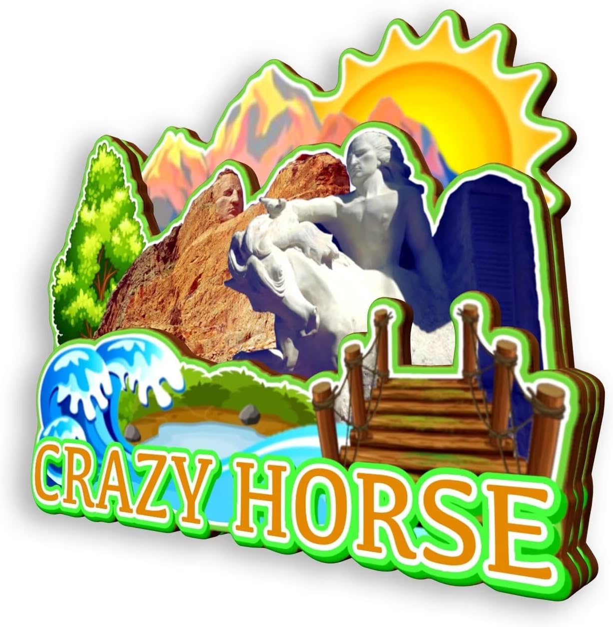 Refrigerator Magnet Crazy Horse South Dakota USA Fridge Magnet City Travel Souvenirs Tourist Gifts 3D Classic Landmarks Handmade Crafts Home Decoration -1149 image 3