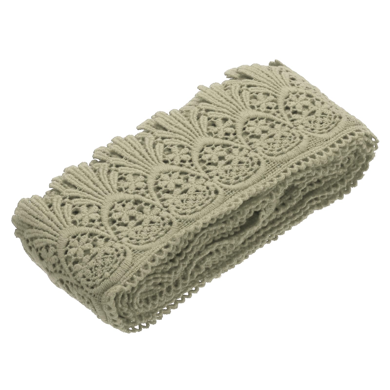 sourcing map Cotton Lace Trim Vintage Crochet 3inch x 3yard Medium Gray Stretch Lace Edge Ribbon for DIY Scrapbooking Clothes Curtain Slipcover Fabric