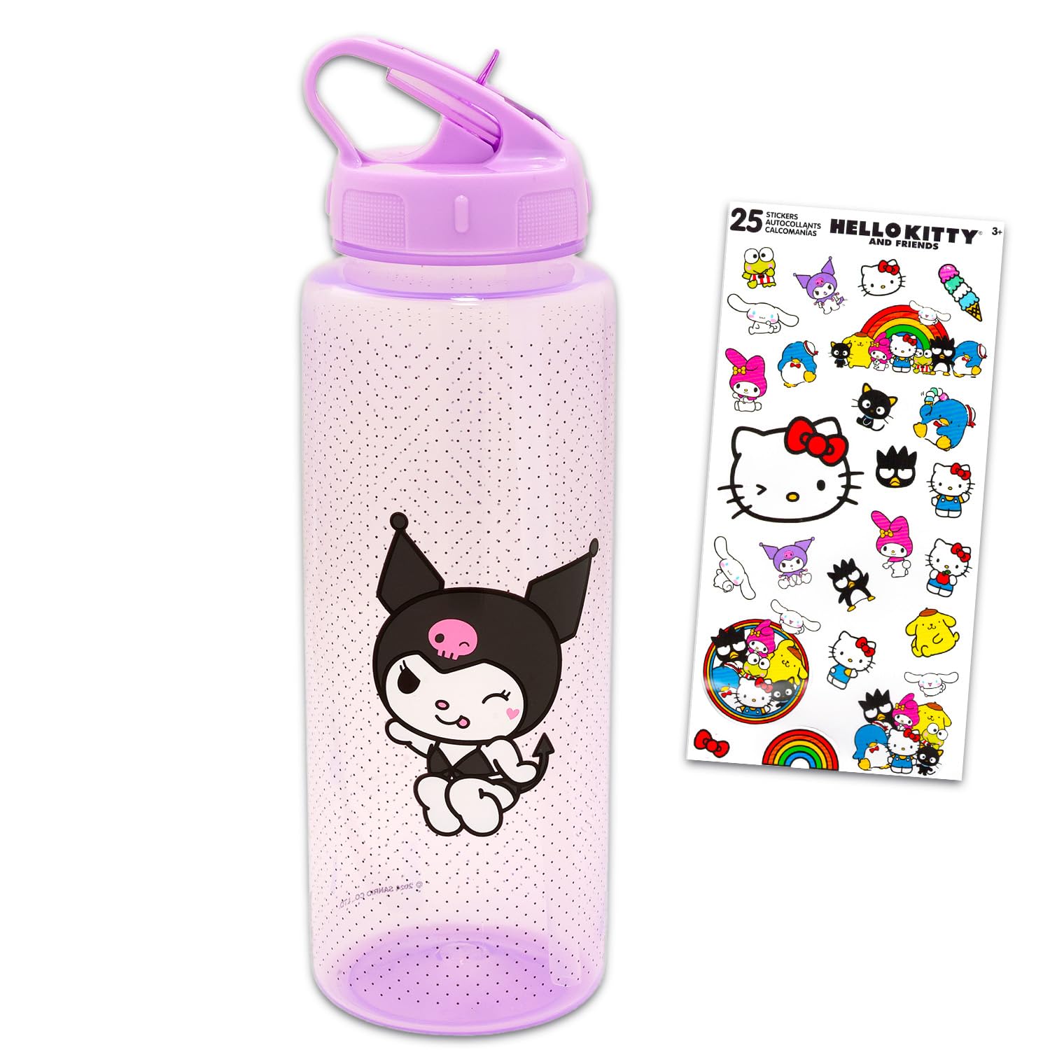Amazon.com: Kuromi Reusable Water Bottle Set - Sanrio Bundle 30oz