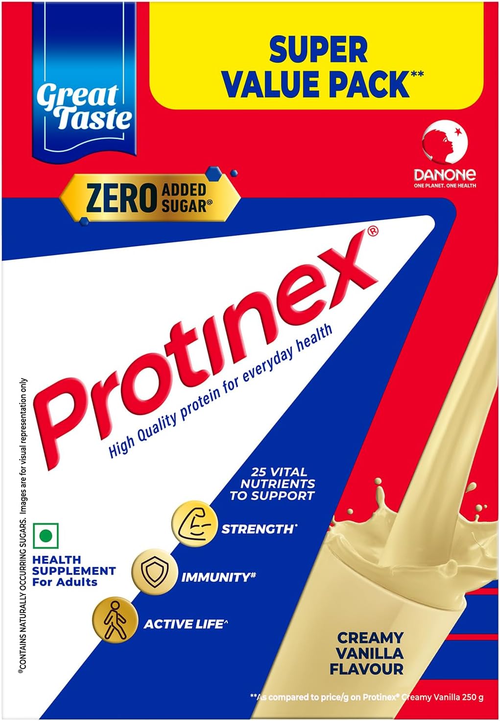 Creamy Vanilla, 1000G|40% daily protein is when prepared with 200ml milk for strong muscles | high Protein | Zero added sugar| Nutrional drink for men, women