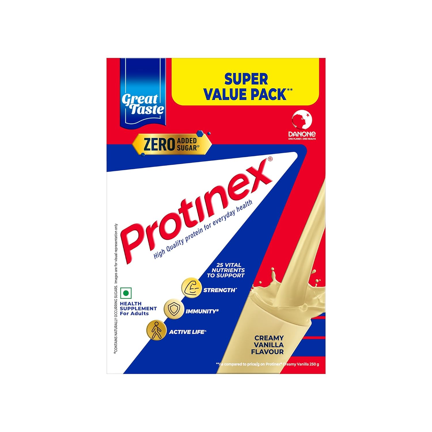 Protinex Creamy Vanilla, 1000G|40% daily protein is when prepared with 200ml milk for strong muscles | high Protein | Zero added sugar| Nutrional drink for men, women