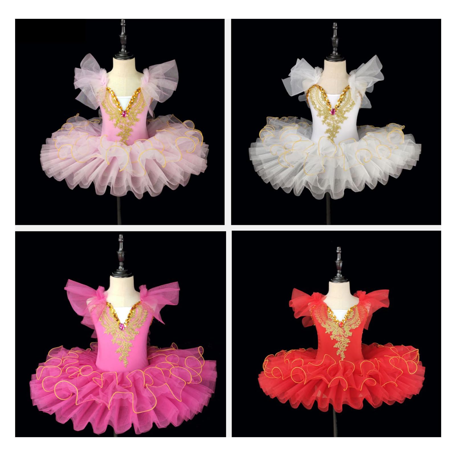 Vestito da tutù di Balletto Professionale Classico per Bambini, colorato, da Ballerina del Lago dei cigni, Costume da Ballo per Feste, Paillettes Lucide, Body da Ginnastica, abbigl