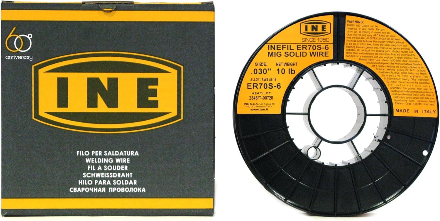 INE FIL ER70S-6 .030" na szpuli 4,5 kg ze stali węglowej mig solidny drut spawalniczy