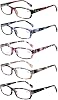 Kerecsen 5-Pack Reading Glasses Women Spring Hinge Pattern Design Glasses for Reading