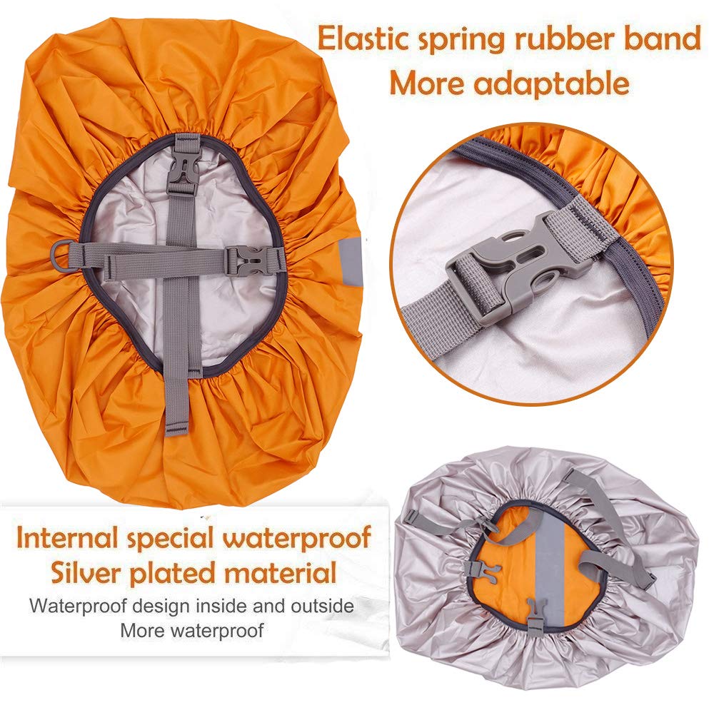 Housse De Pluie Imperméable Pour Sac à Dos 10-90L - Sangle Réfléchissante - Pour Randonnée, Camping, Vélo