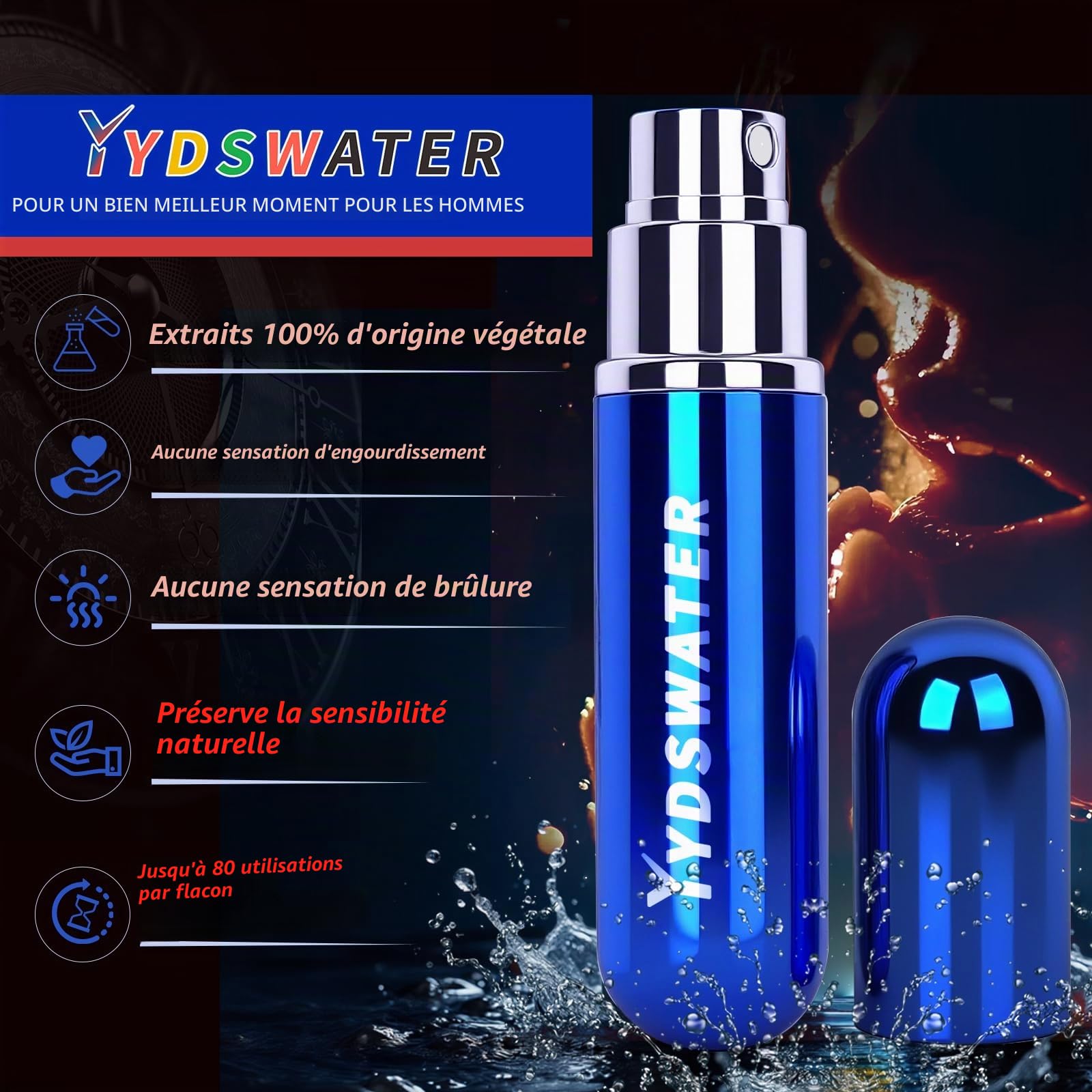 Spray retardant pour Homme – Prolongation Naturelle, Formule Douce Non Paralysante (6 ml (Lot de 1))