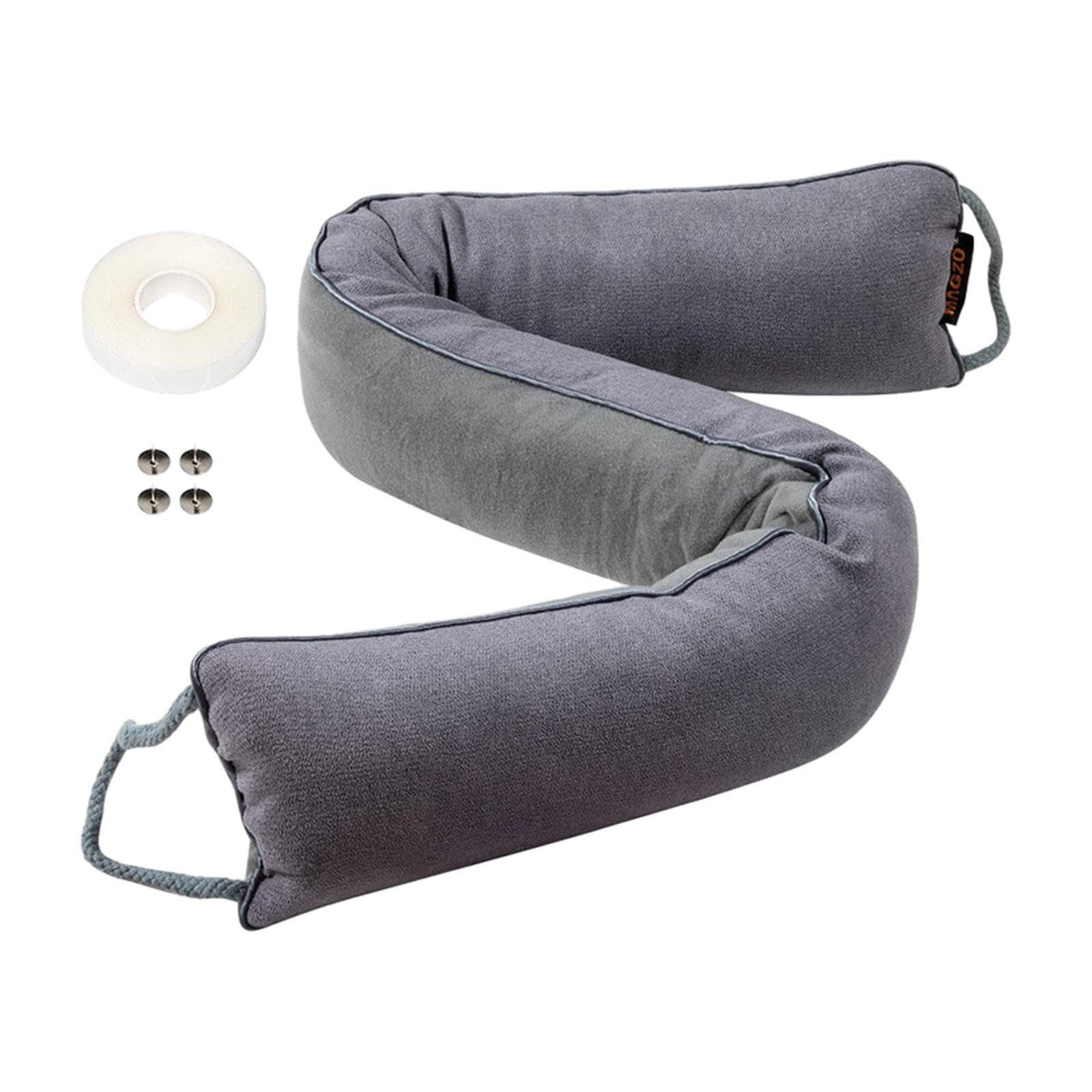 Paraspifferi per Porte, Guarnizione per Soglia, Protezione da Rumore, Polvere E, Tessuto Oxford, Resistente E Facile da Installare per Casa, Uff, Grigio