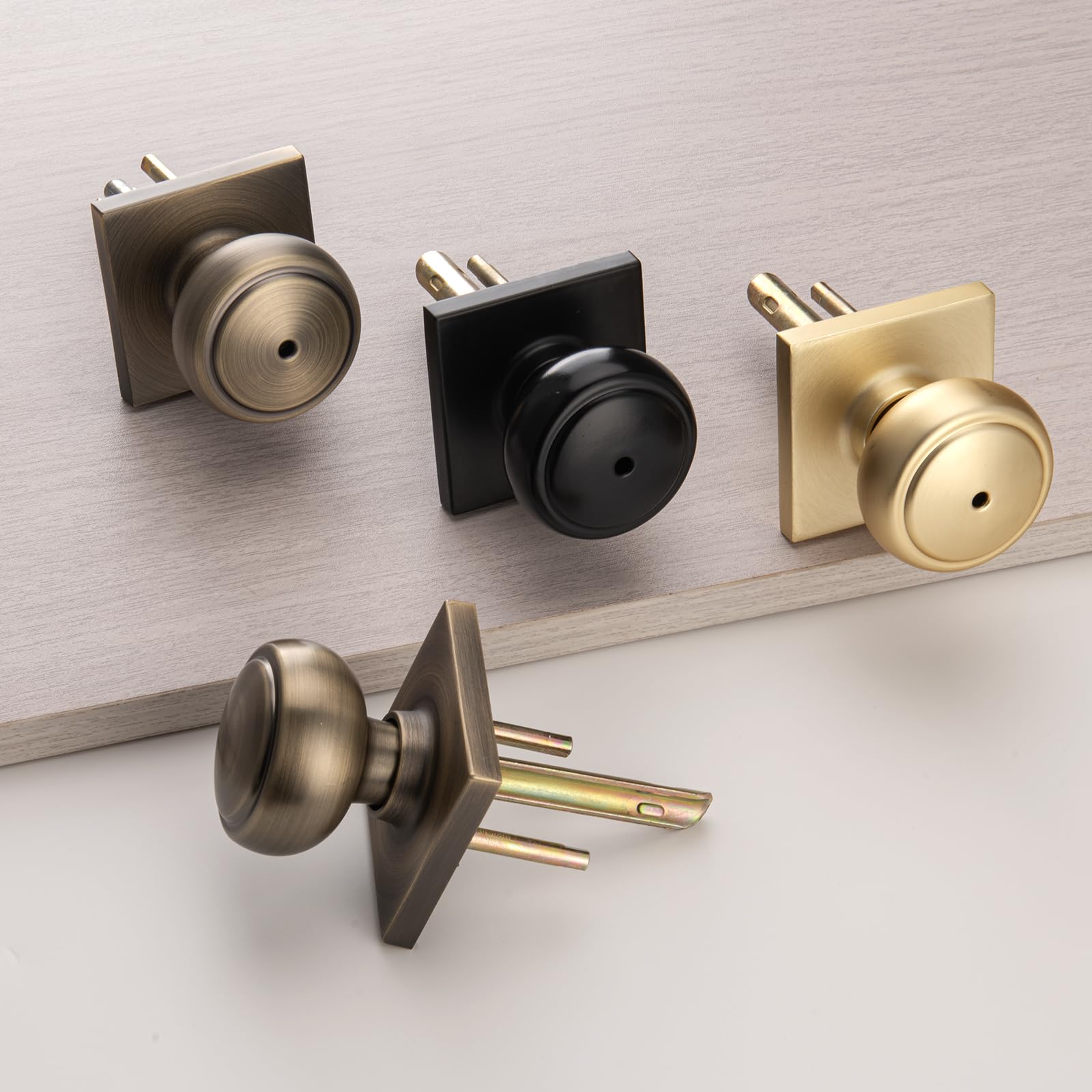 Gold Coastal Door Knobs with Lock - Privacy & Security -6