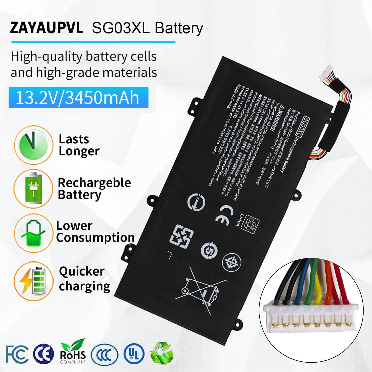 SG03XL 849048-421 Battery for HP Envy M7 M7-U009DX M7-U109DX 17T-U000 CTO 17-U273CL 17-U275CL 17-U163CL 17-U177CL HSTNN-LB7E HSTNN-LB7F W2K88UA W2K91UA W2K93UA 849315-856 849314-850 849315-850 41.5Wh
