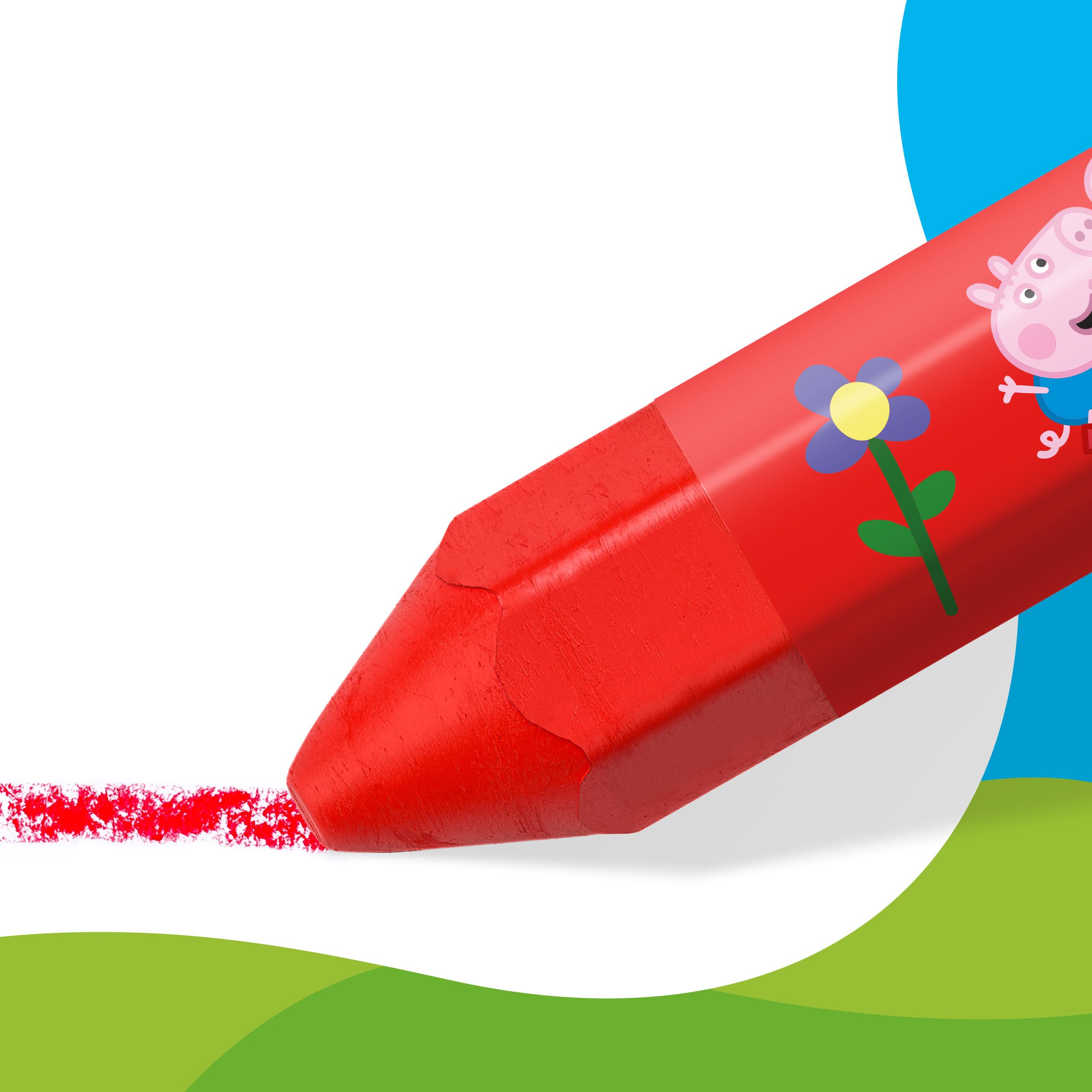 STAEDTLER Noris junior pastelli a cera Peppa Pig set da 6 – pastelli spessi per colorare grandi superfici e tecniche creative – per le piccole mani