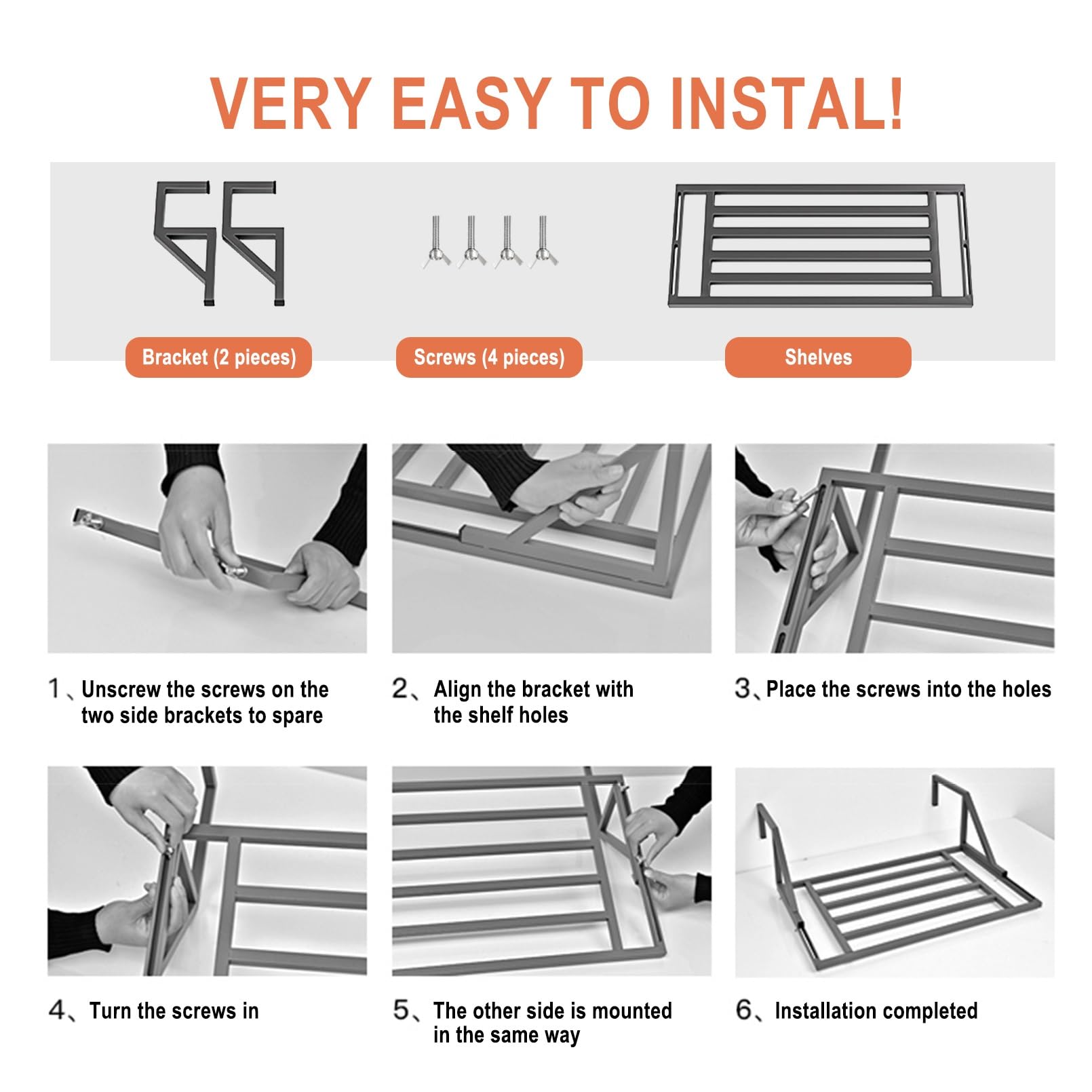 Stendibiancheria da Balcone Estensibile Stendino, Stendino Appendibile Estensibile, Ottimo Per Piccoli Capi Per Vestiti, Calzini, Stendino Ripegabile da Balcone/Termosifone(Grey,60cm (23.6in))