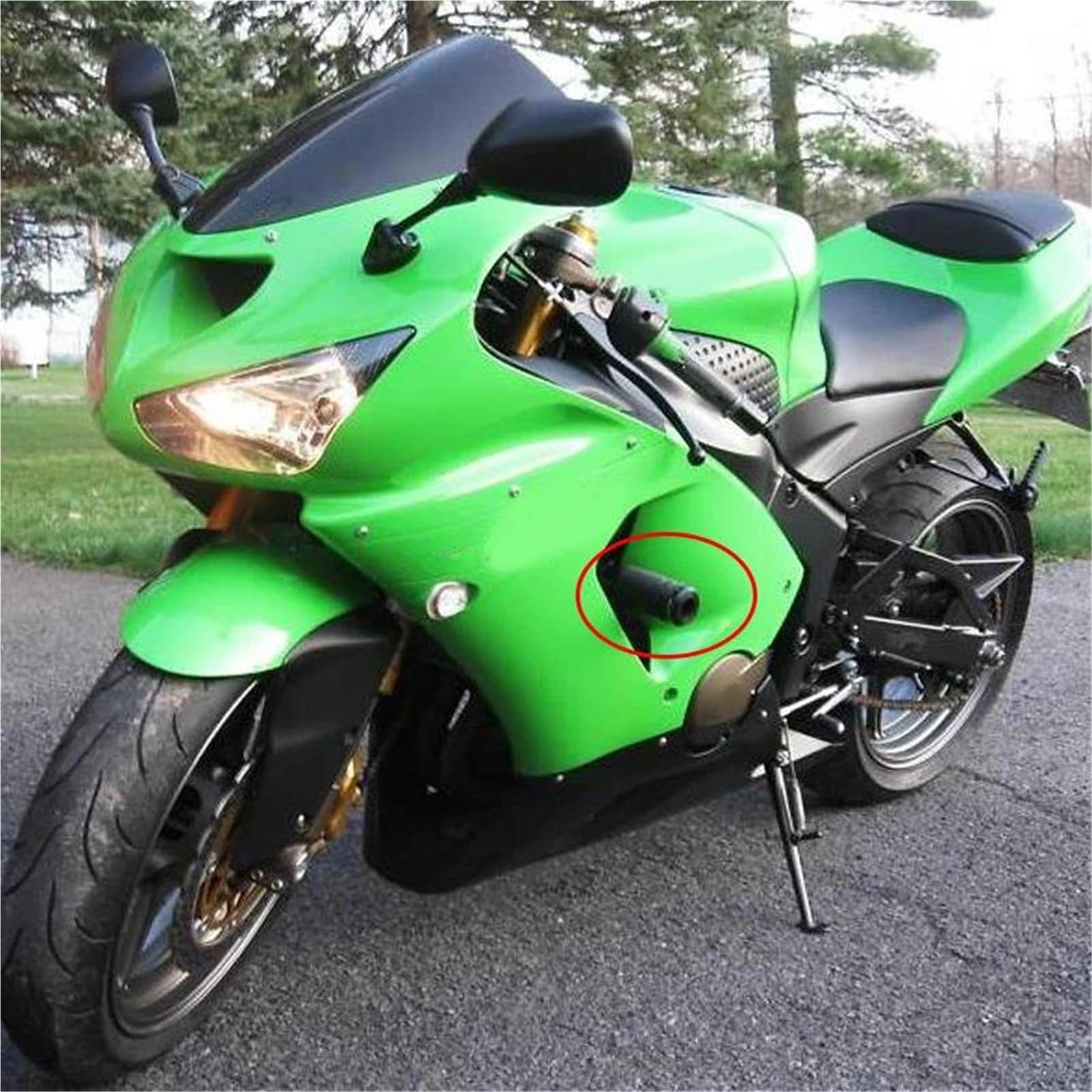 Accessori Motore Moto Paratelaio Protezione Dalla Caduta Blocco Protettore Per ZX6R Per ZX-6RR 636 2005-2006(Carbon)