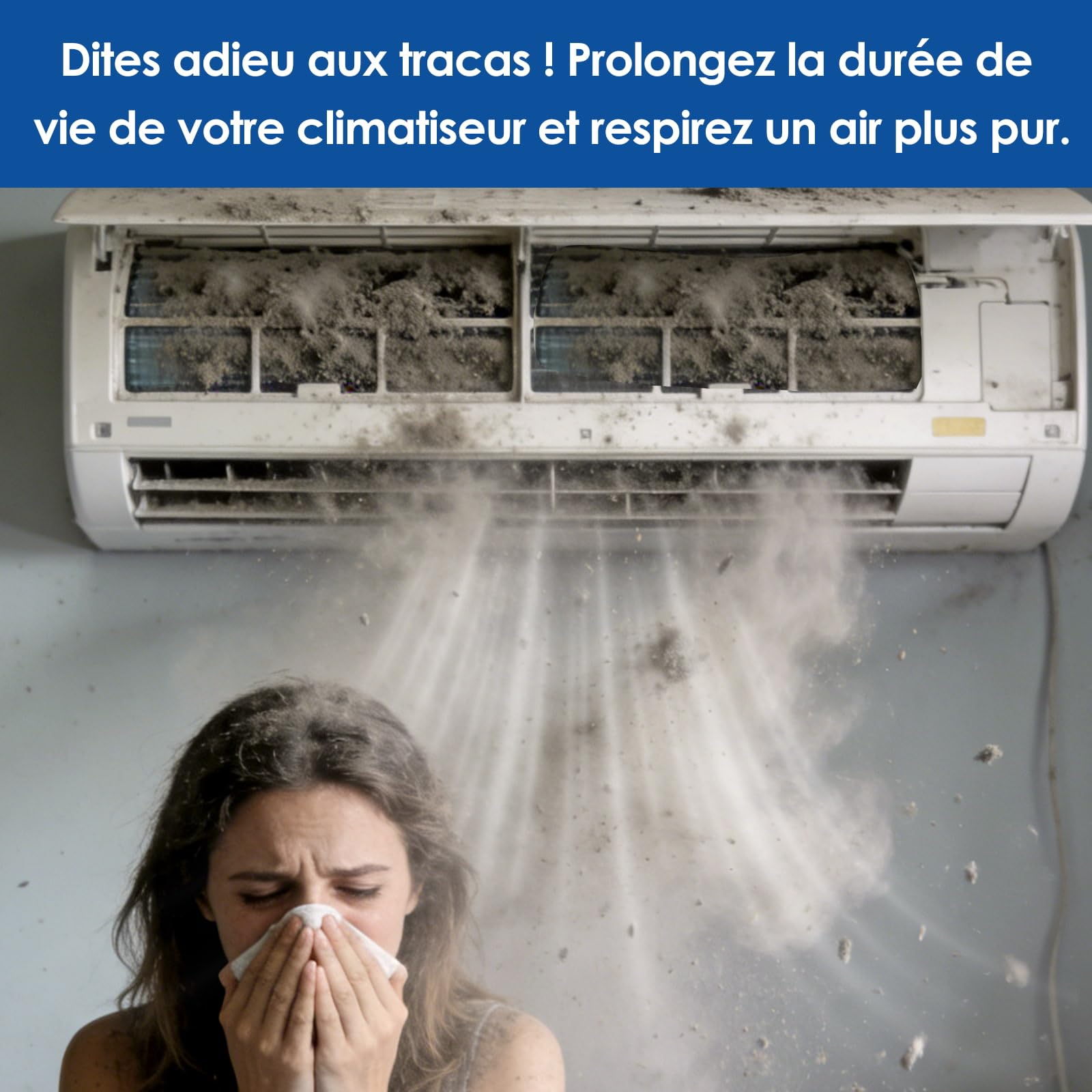 kit entretien climatisation, kit de nettoyage climatisation split pour Climatiseur (Bleu et blanc transparent, Type Z)