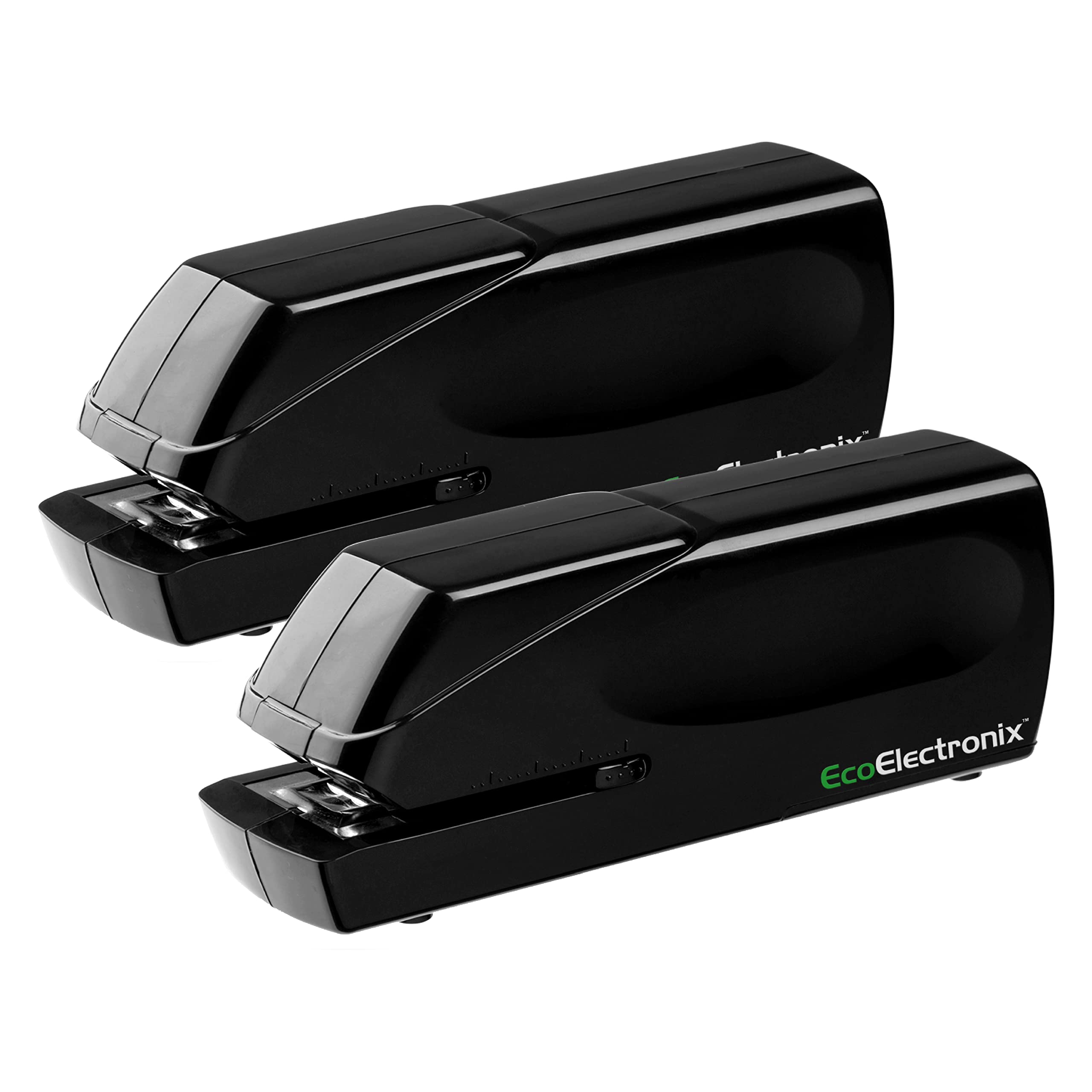 EcoElectronix EX-25 Electric Stapler - Heavy Duty Automatic Stapler w/ 25-30 Sheet Capacity - One Finger Touch w/ Jam-Free Operation - at Home or Professional Office Supplies - (Black, 2 Pack)