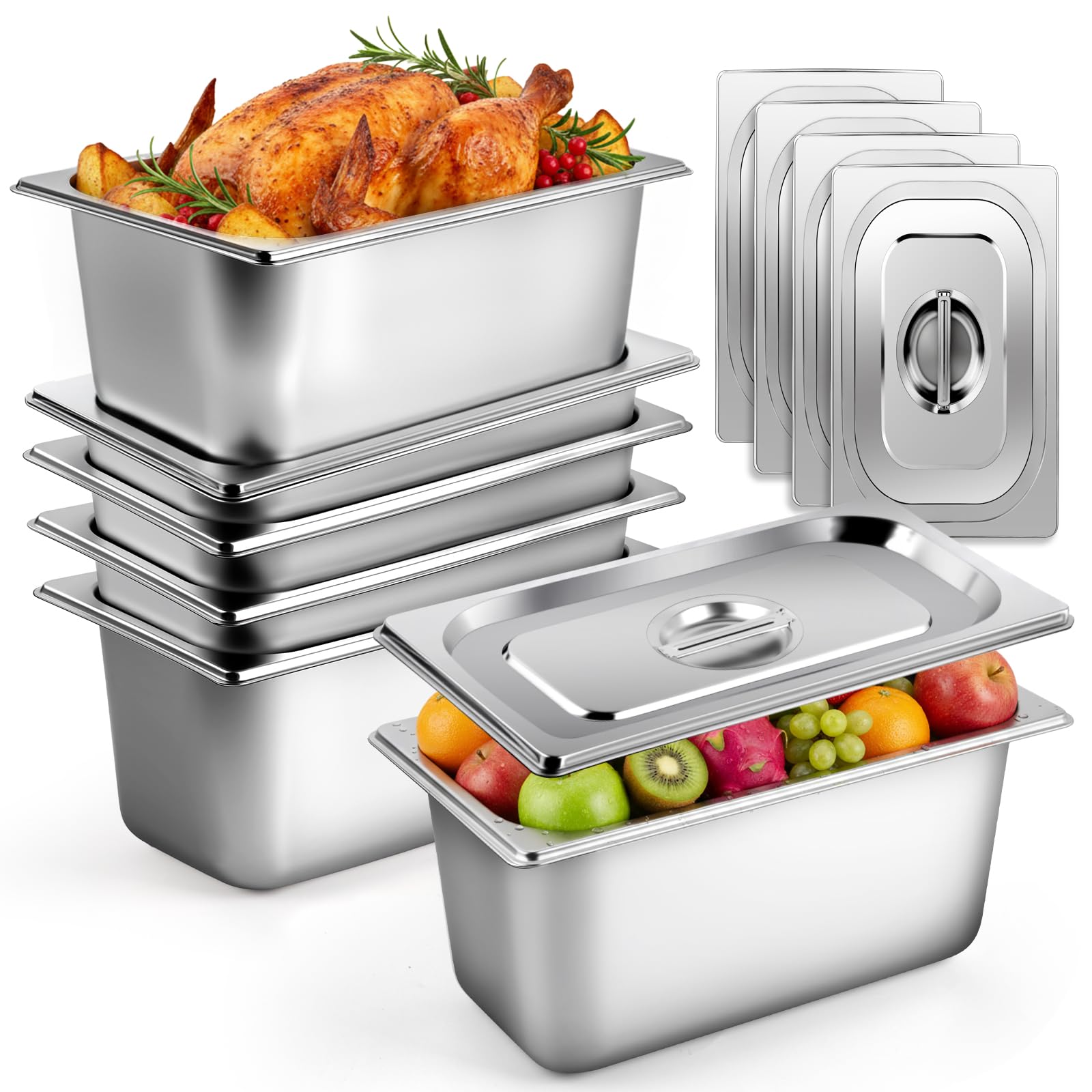 West Bay 6 Pack Hotel Pans with Lids