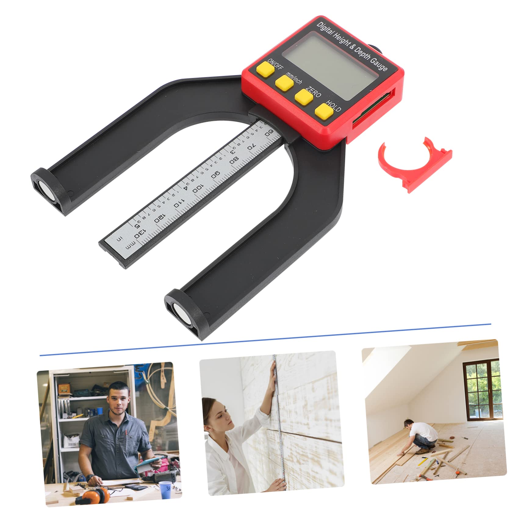 2pezzi Digital Height Gauge Con Display Digitale e Base Magnetica Strumento Di Misura Per Lavori Di Falegnameria Alta Precisione e Facile Lettura