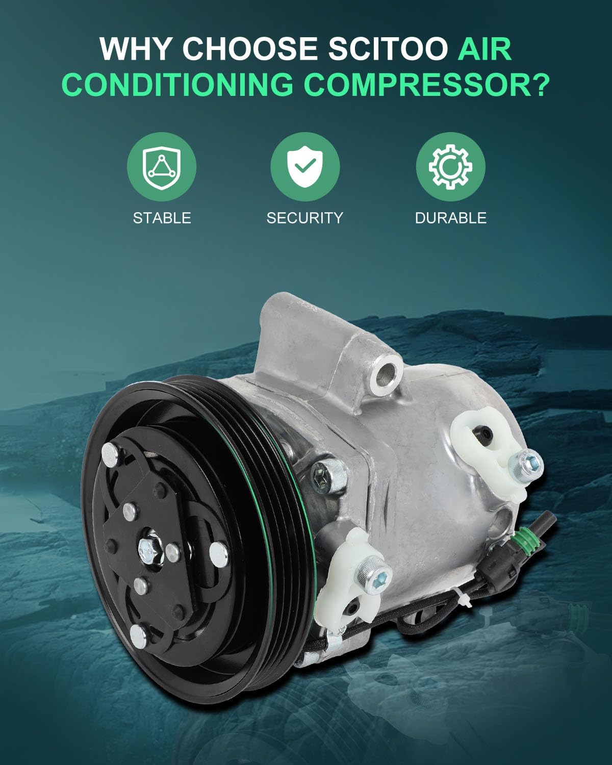 SCITOO AC Compressor for Smart Fortwo 1.0L 2008-2015(1322300011 132230001180)