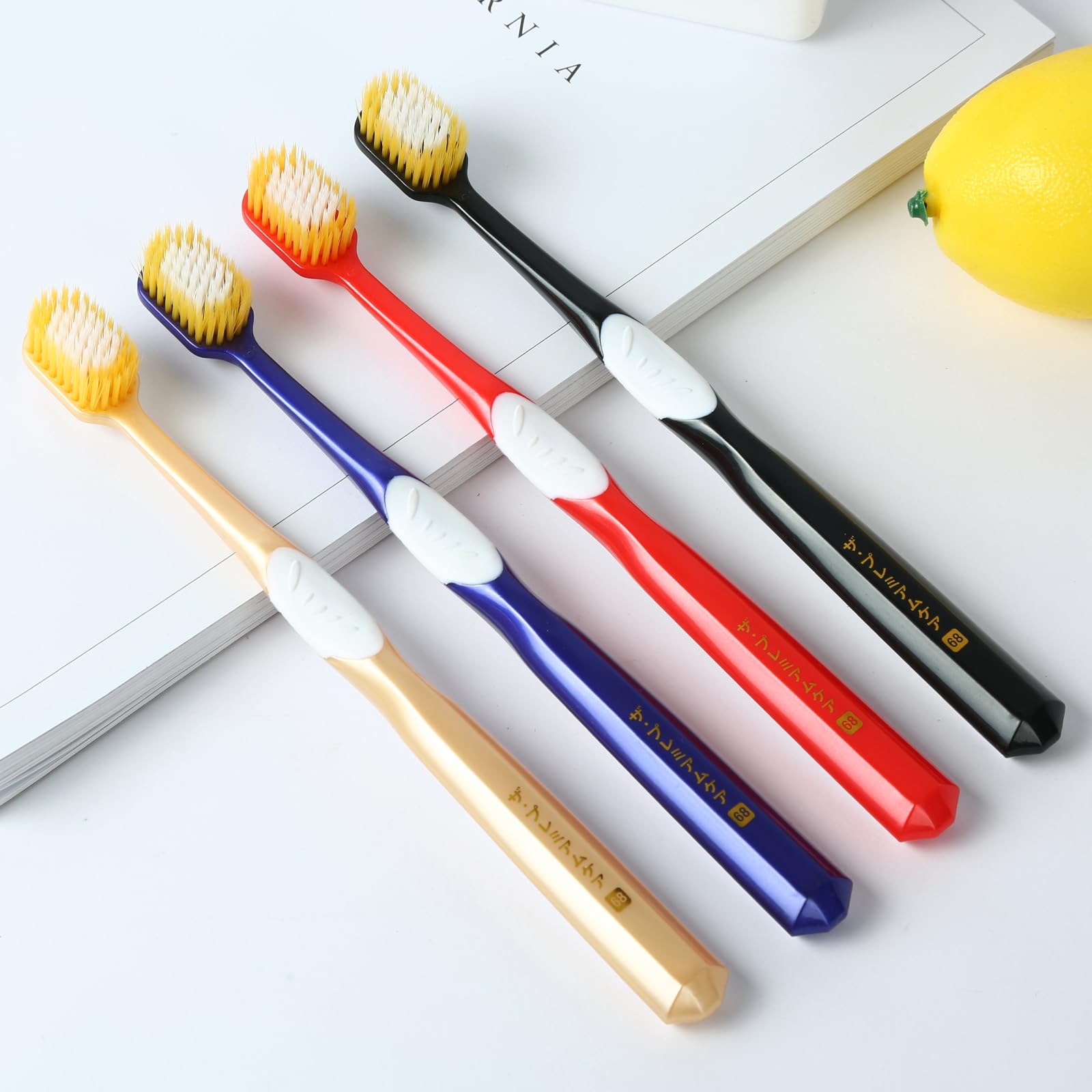 Spazzolino da denti a testa larga per adulti, eccellente effetto di pulizia, spazzolino manuale per denti sensibili o pulizia delle gengive in modo efficace (confezione da 6)