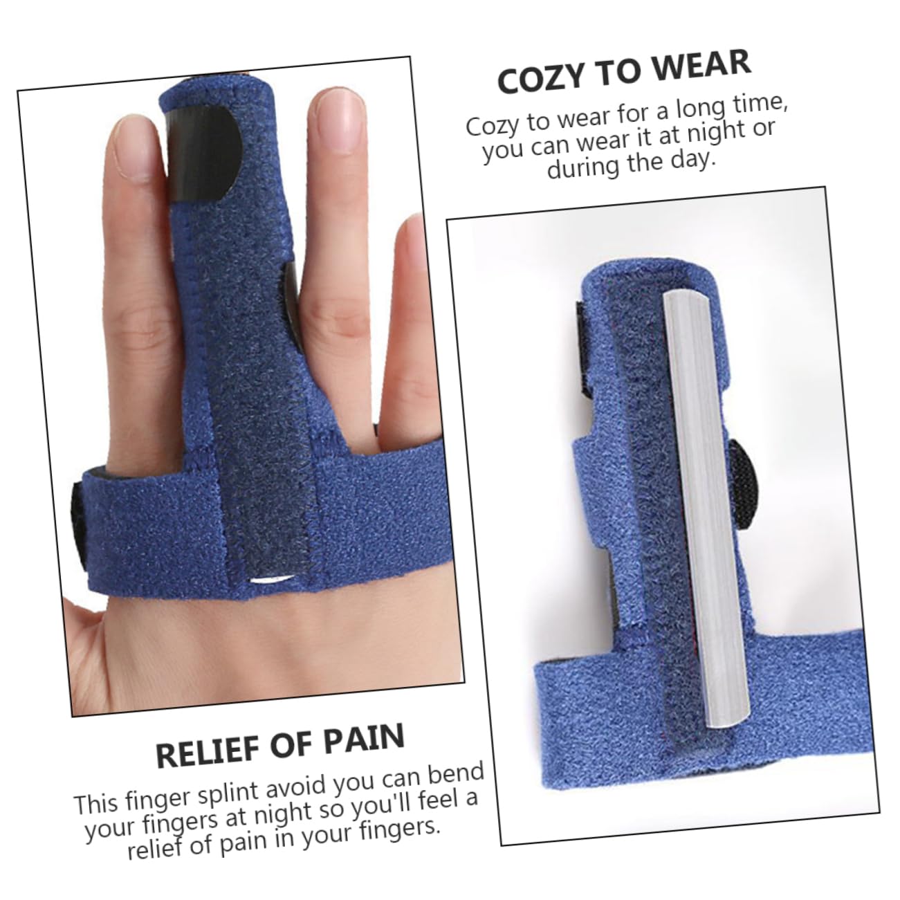 BCOATH Finger Splint Support Brace Stabilizer for Injuries Sprains 2 Pack Thumb Stabilizer