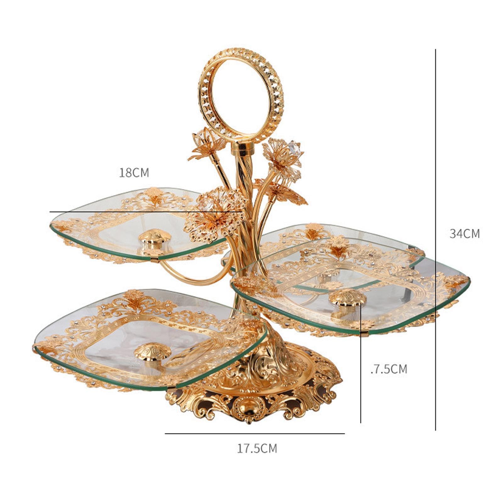 Bandeja Multiusos para Servir, Elegante de Cristal, Elegante presentación de Frutas, Pasteles y postres, Que refleja una atmósfera artística