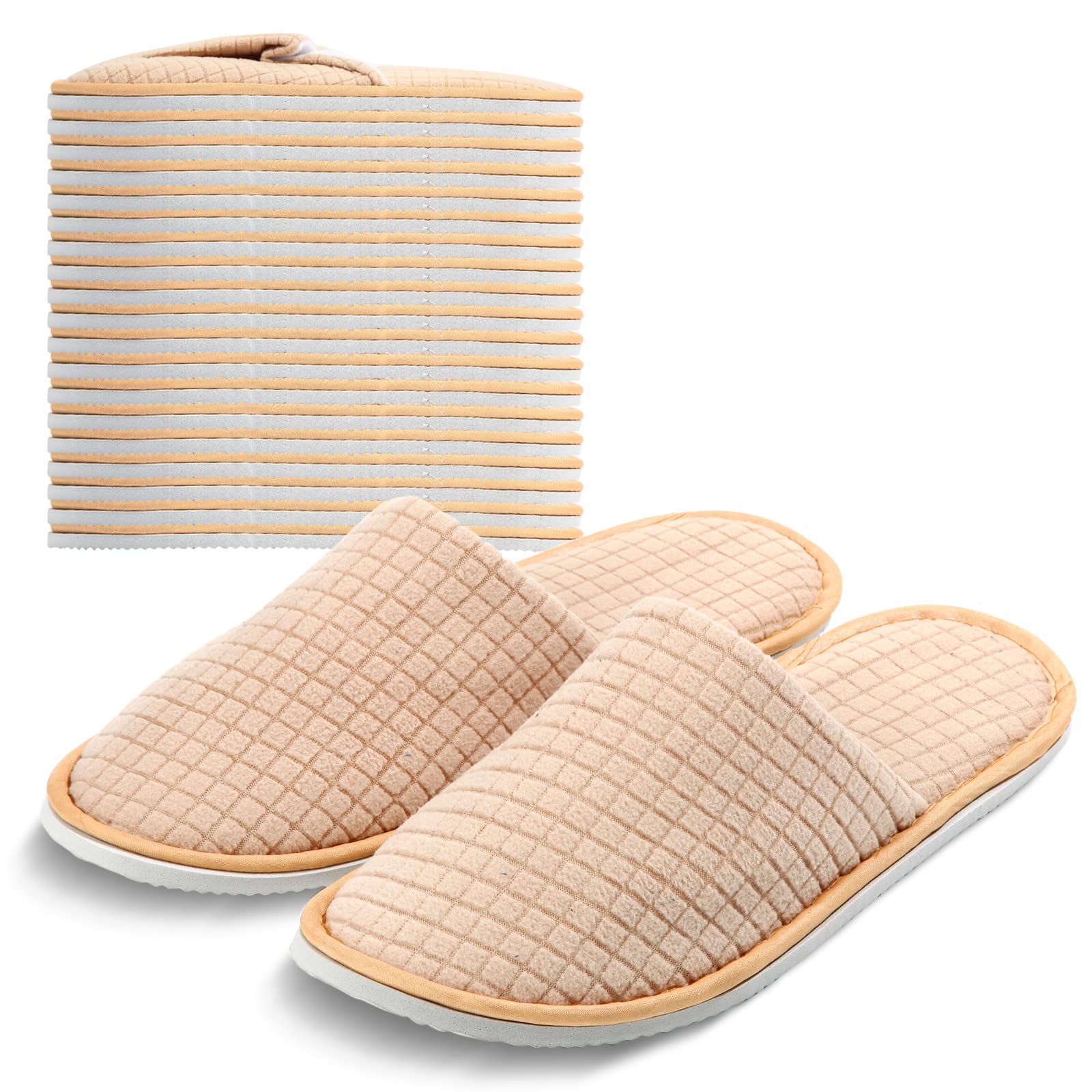 Anmerl 10 Paia Ciabatte Monouso per Hotel Ospiti, Pantofole Lavabili Antiscivolo in Cotone Spesso, Morbide e Confortevoli per Casa, Viaggio, Spa, Commerciale