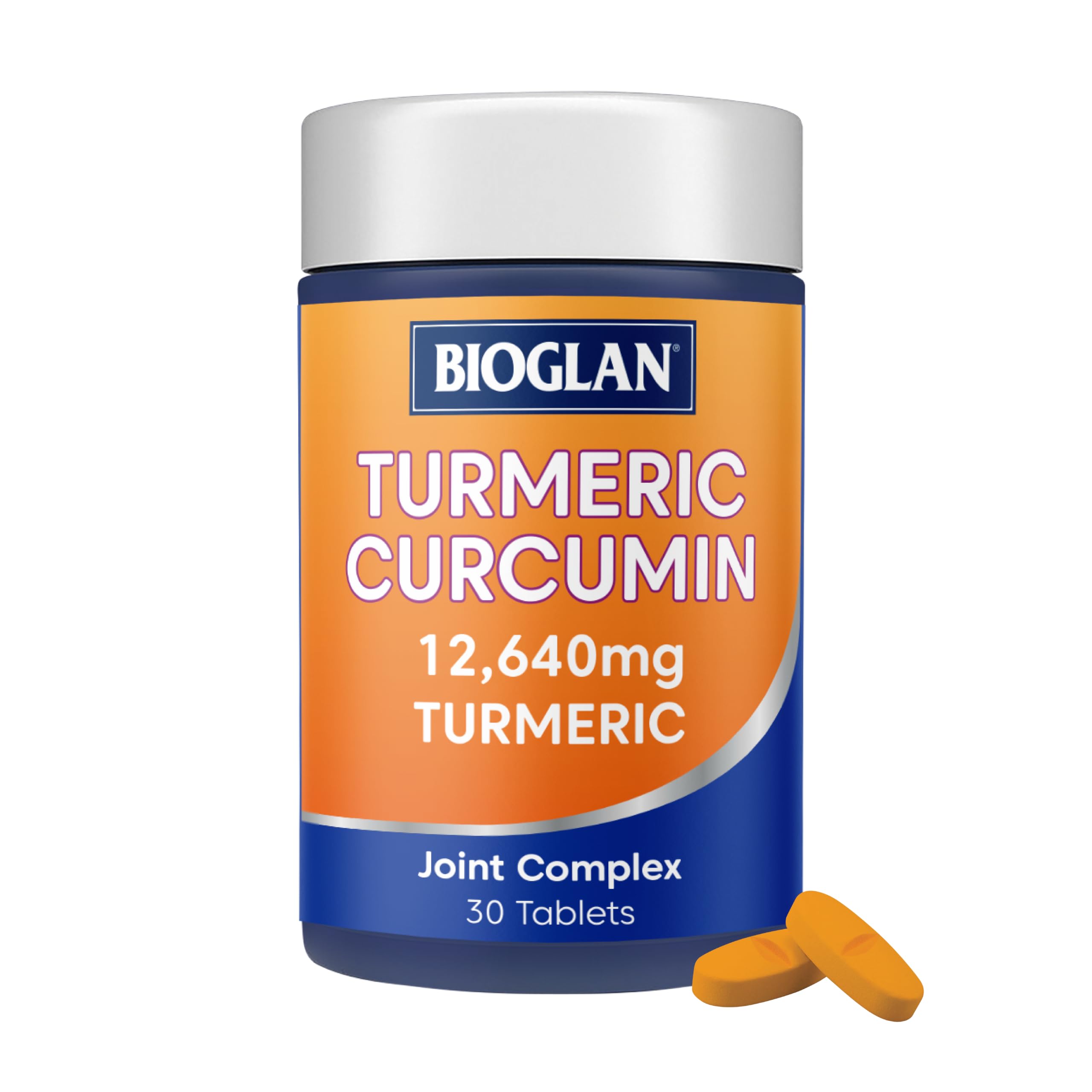 Bioglan Curcumin – High Strength Turmeric Extract with 95% Curcuminoids & BioPerine® Black Pepper | Immune, Bone & Joint Support | With Vitamin C, Vitamin D & Copper | 30 Tablets (1 Month Supply)