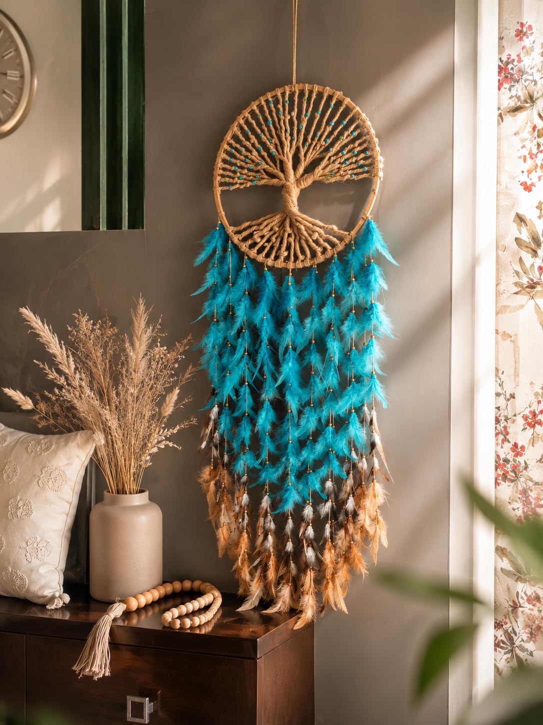 Glitz Handicraft Handcrafted Dreamcatcher Wall Hanging for Bedroom, Living Room and Meditation Spaces, Boho, Minimal, Contemporary and Classic Style-image-13