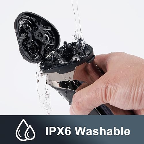 Miniatura 6 de Maquinilla de afeitar eléctrica para hombres, afeitadora inalámbrica para la cara de hombres, afeitadora eléctrica recargable USB-C para hombre para