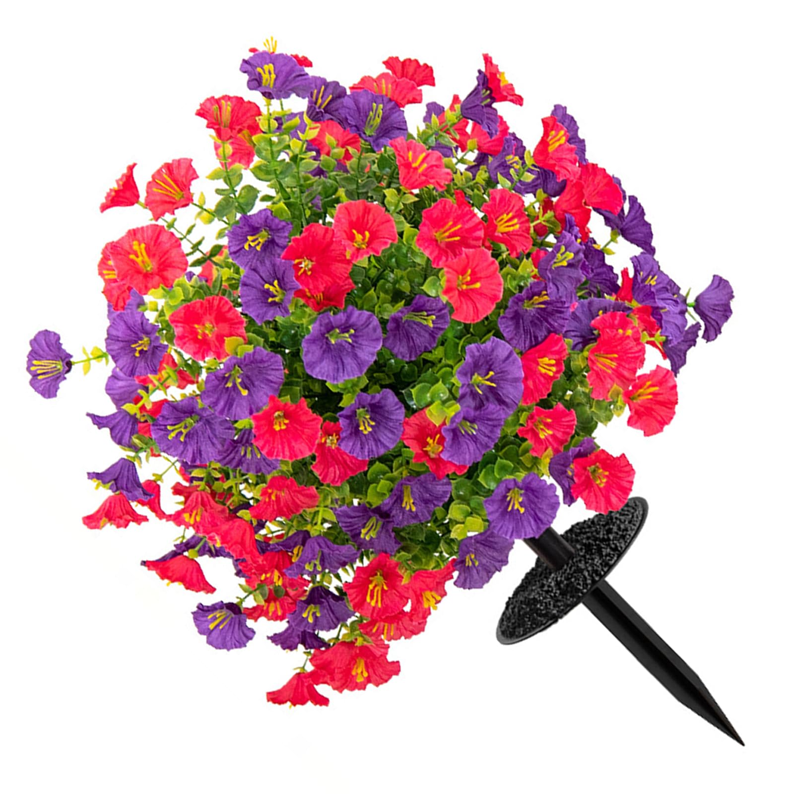Sbshiouu Artificial Morning Glory Plant with Ground Stake Weather Resistant Realistic Flower for Garden Patio Front Porch Realistic Blossomy Arrangement