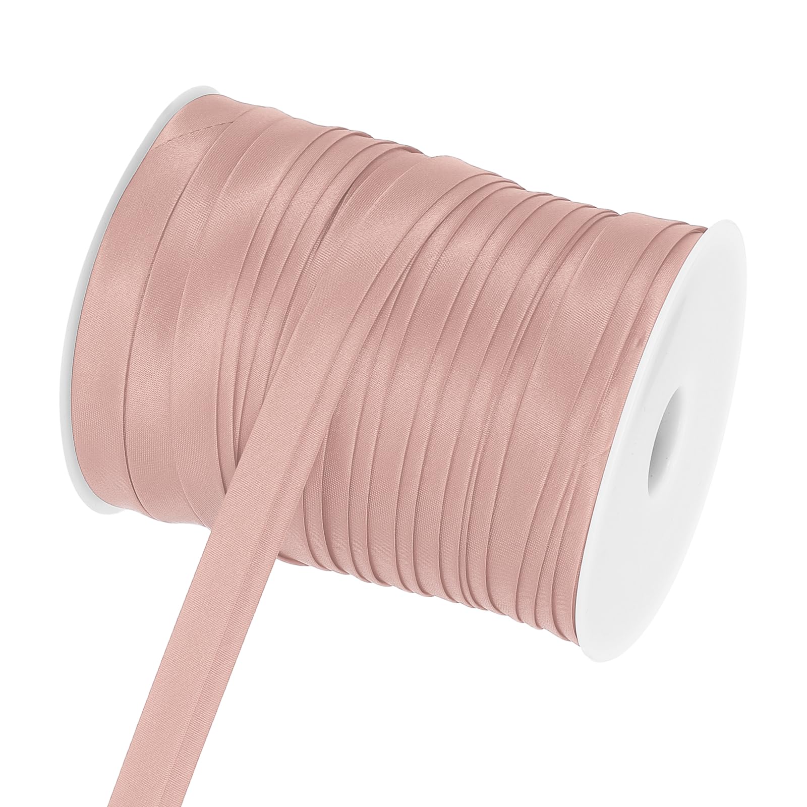 sourcing map Double Fold Bias Tape for Sewing, 3/4 Inch x 55 Yards Satin Bias Binding Tape Continuous Bulk for Quilting Binding Seaming Hemming Fabric Piping DIY Craft, Gray Pink