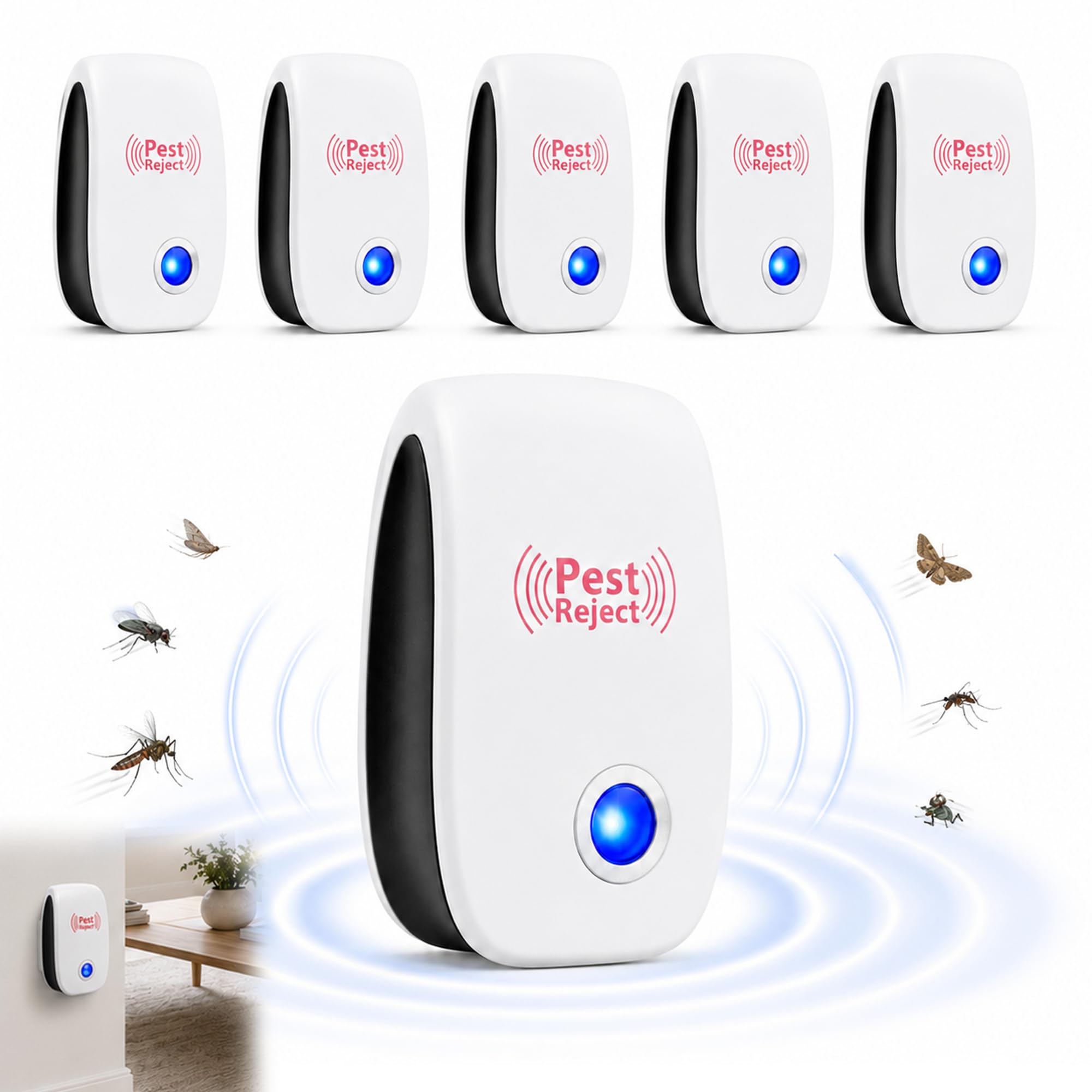 6 Pièces Répulsif Ultrason Anti Rongeurs Insectes pour Intérieur | Prise Répulsif Électronique Insectes Anti Insectes Efficace Contre Fourmis Mouches Rats Fourmis Araignées Moustiques Sûr