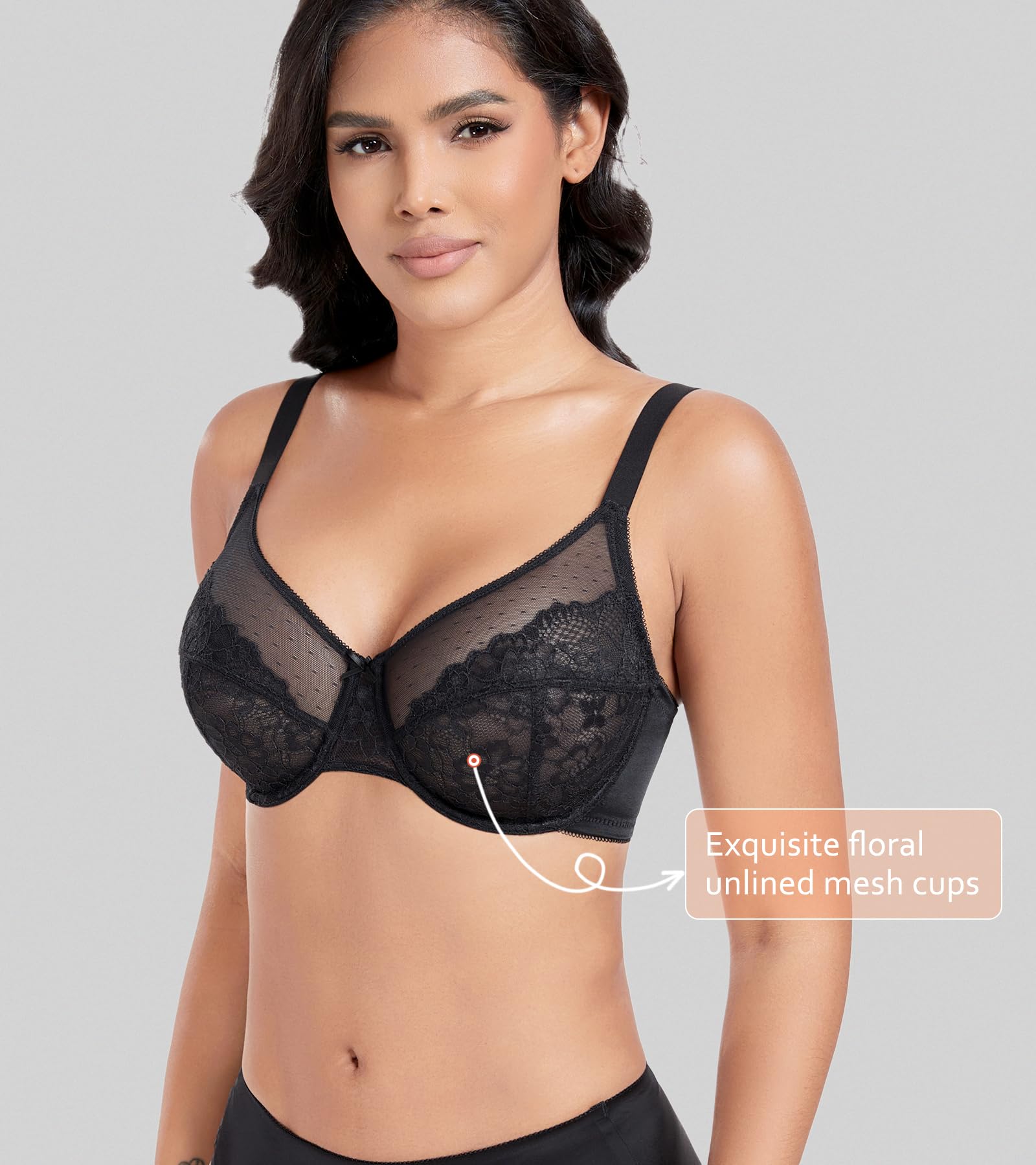 DotVol Donna Reggiseno Pizzo prospettico Leggero, Confortevole Ogni Giorno