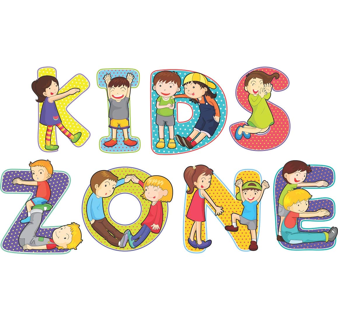 HAPPYSTICKY Kids Zone Multi Large Vinyl Wallsticker for Home Decorations(70 cm x 40 cm)-picture-25
