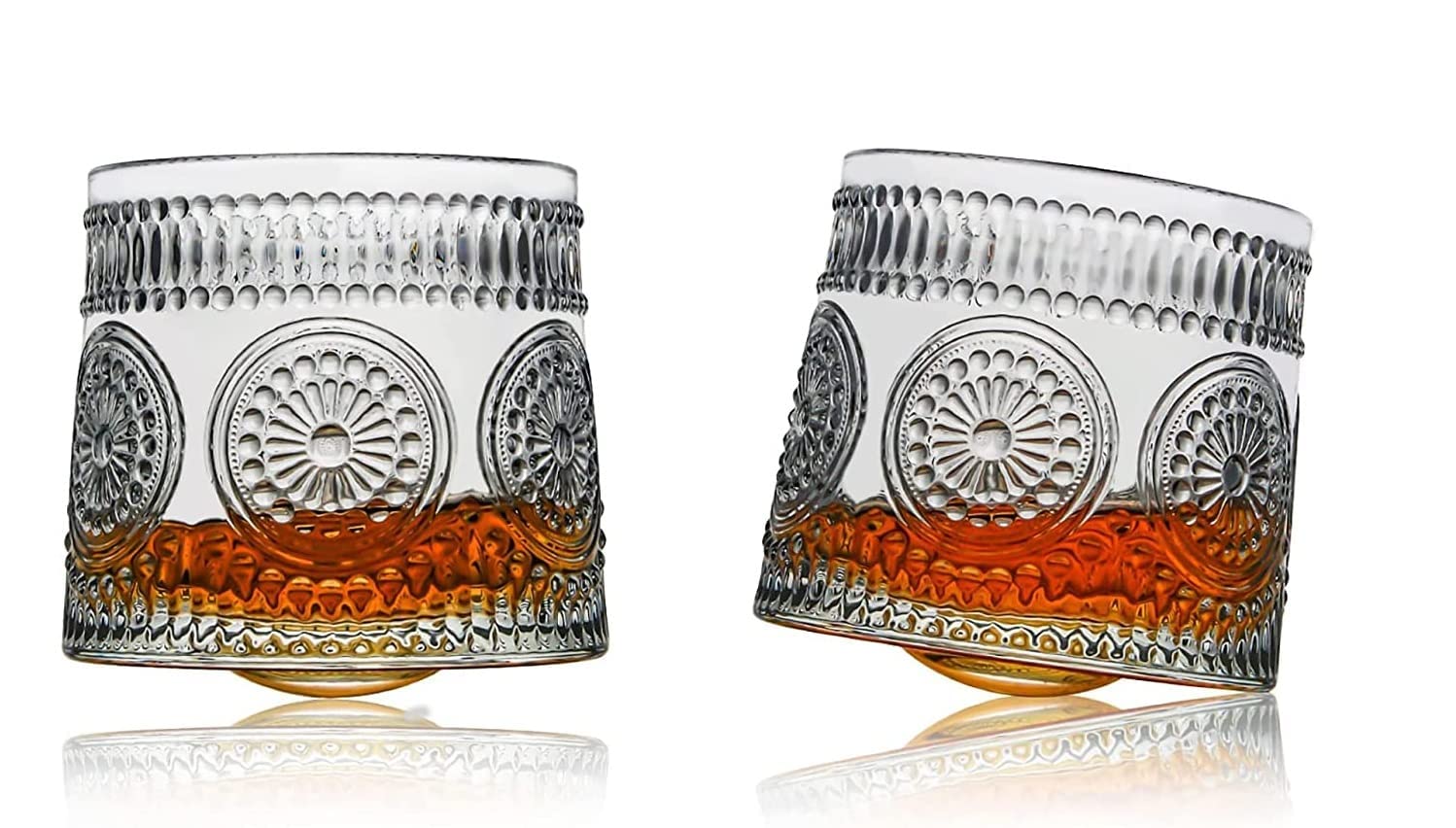 ANKUL Spinning Whiskey Glasses - Dancing Tumbler Set -6