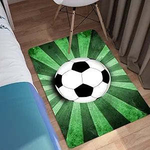 Kids Football Mat - Grass Football Rug for Boys Kids Room Sports Carpet Rugs, 2'×3'