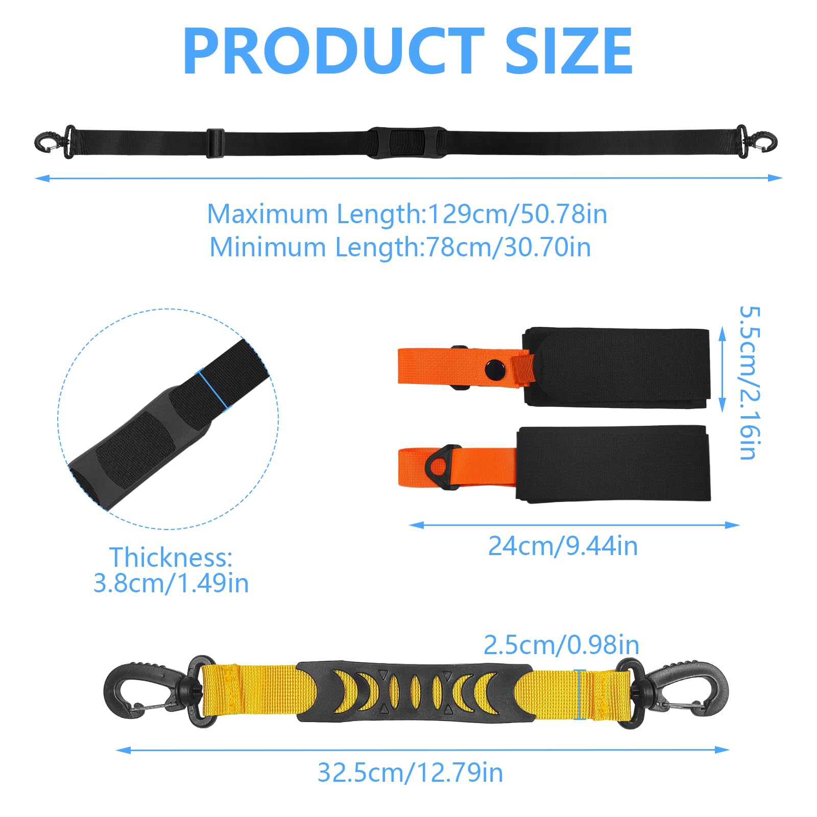 Set De 2 Sangles Porte-Skis Antidérapantes – Réglables 75-120 Cm, Matériau Nylon+EVA, Rembourrées, Avec Sangle Pour Patins – Transport Facile Pour Sports D'Hiver