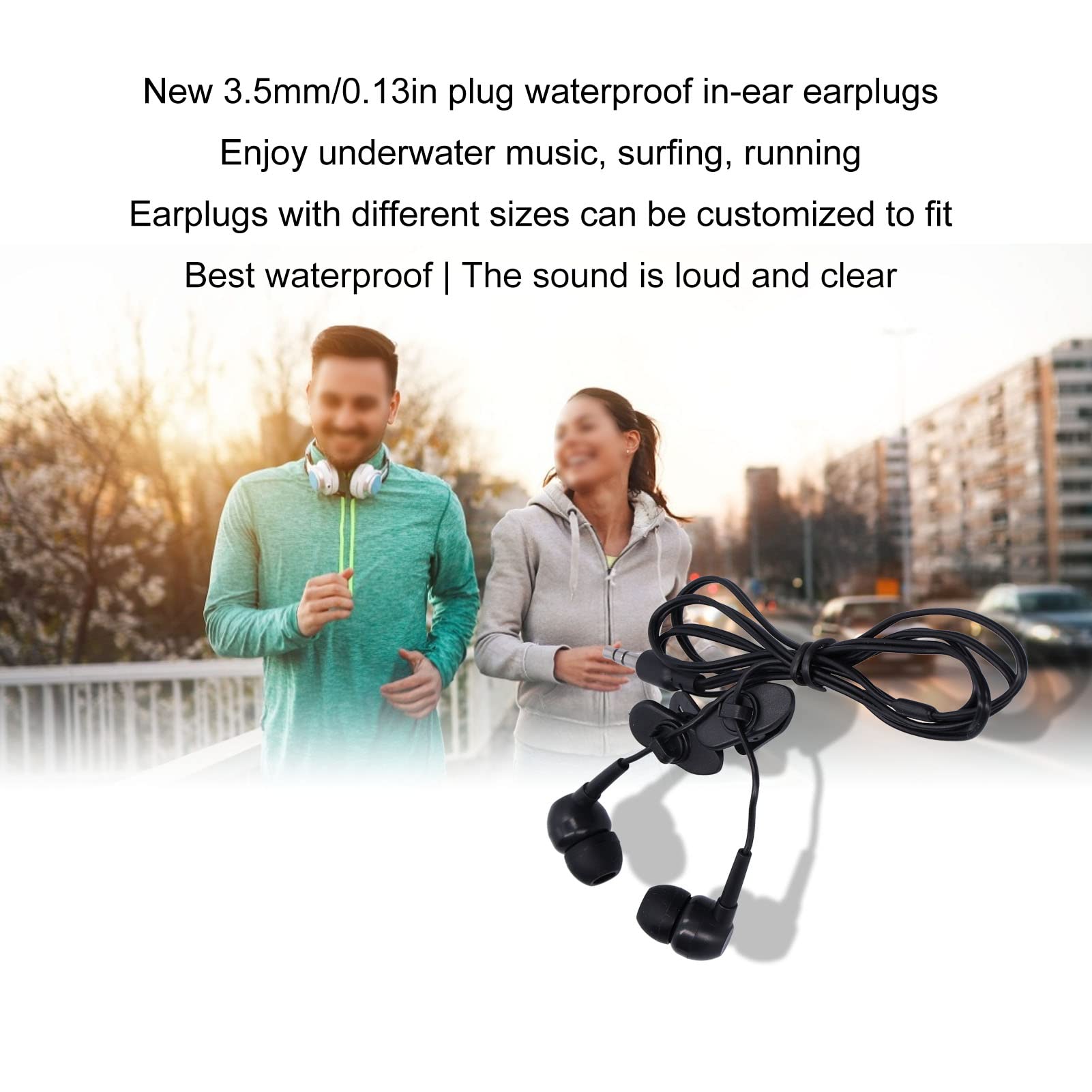Casque étanche IP68 écouteurs natation lecteur MP3 sous-marin ergonomique course surf