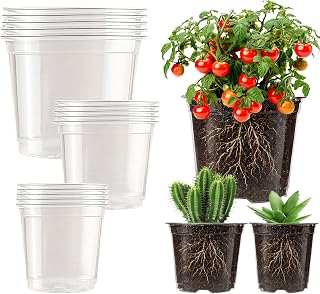 15 macetas transparentes para plantas, 9/10/13 cm, macetas de plástico, maceta transparente para orquídeas y cactus