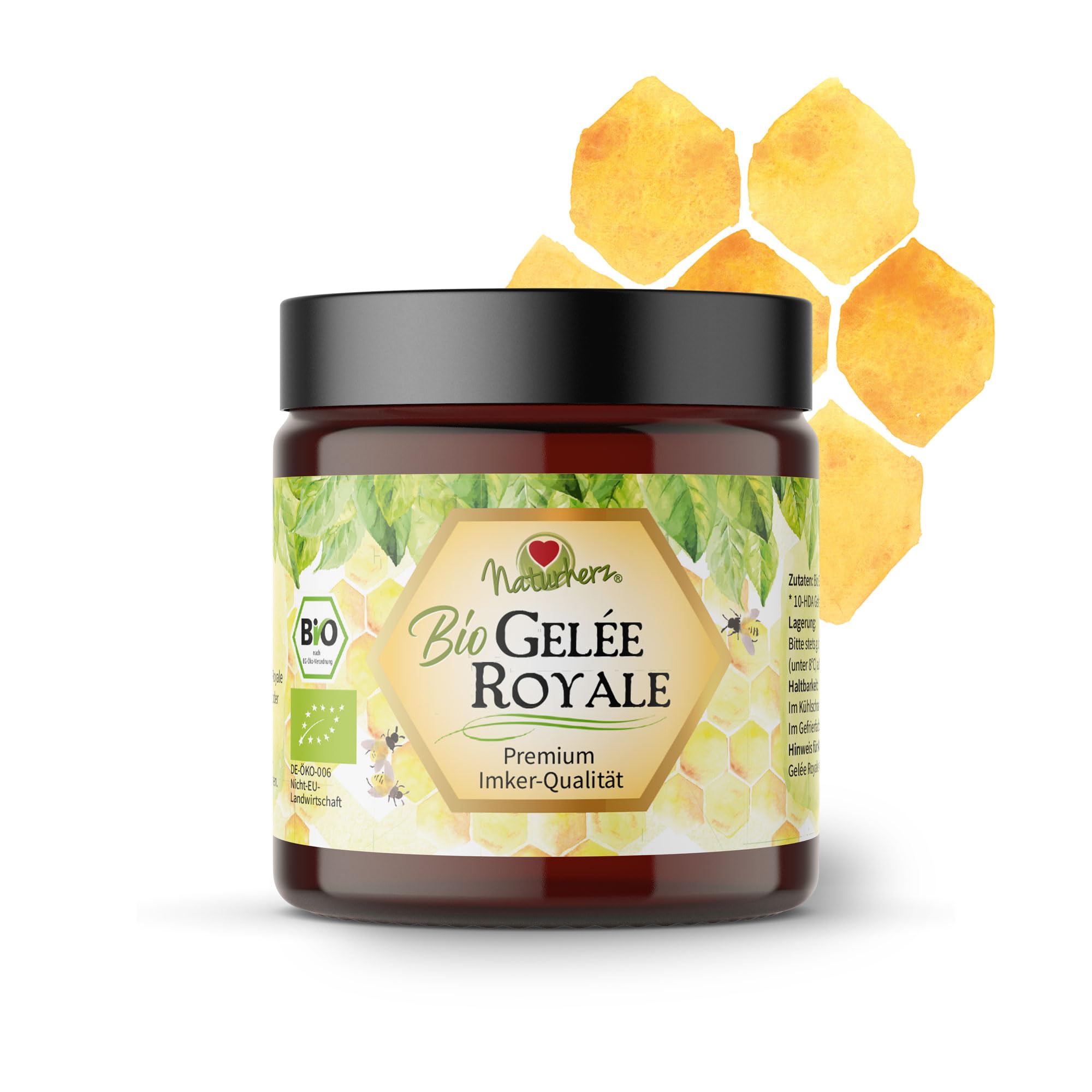 Bio Gelee Royal | Frisches Gelee in Premium Imkerqualität | OHNE Zusätze | Naturherz-Original (100 g)