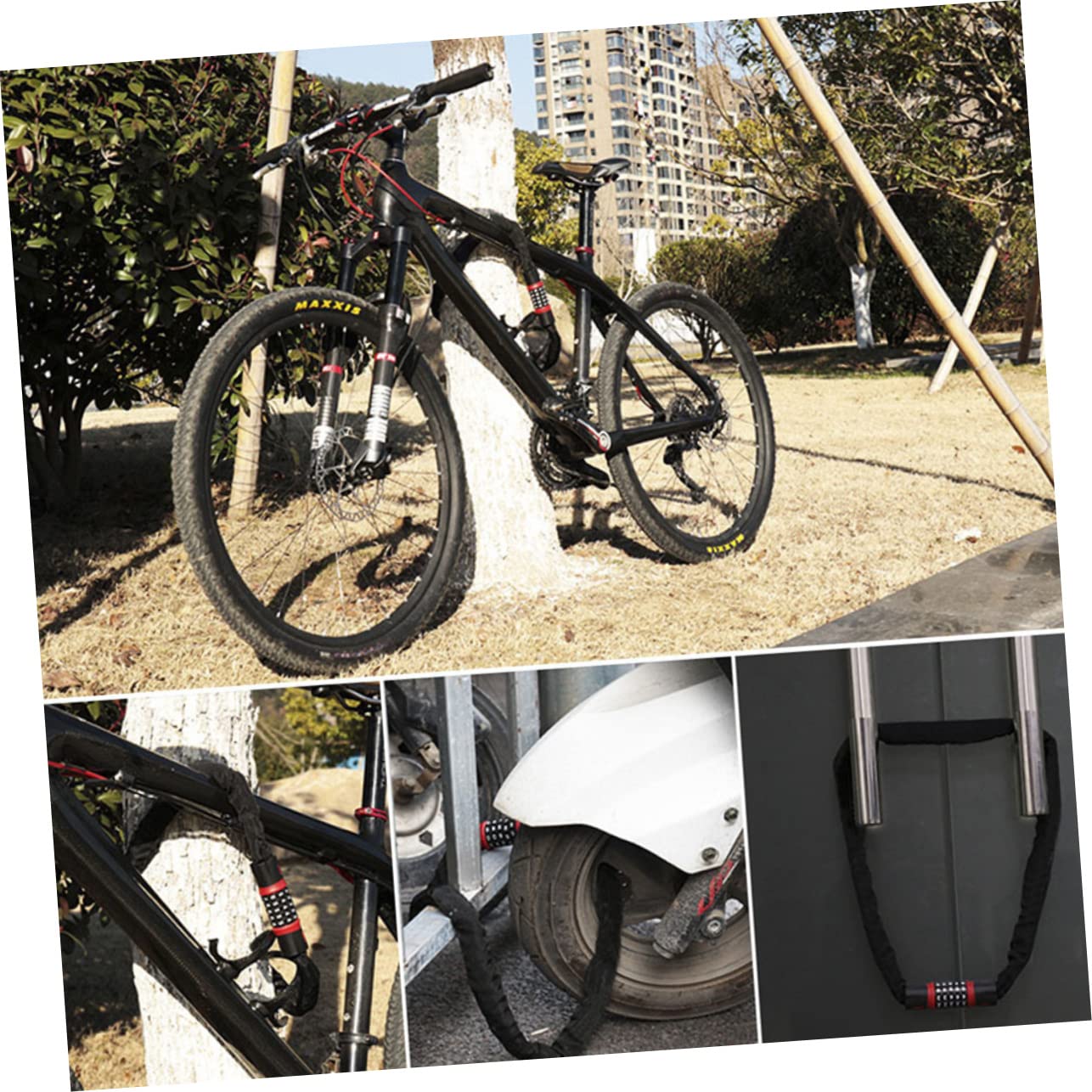 BRIGHTFUFU 1m Long Combination Chain Lock 5- Password Keyless Heavy Duty Anti-Theft for Motorcycle Tools