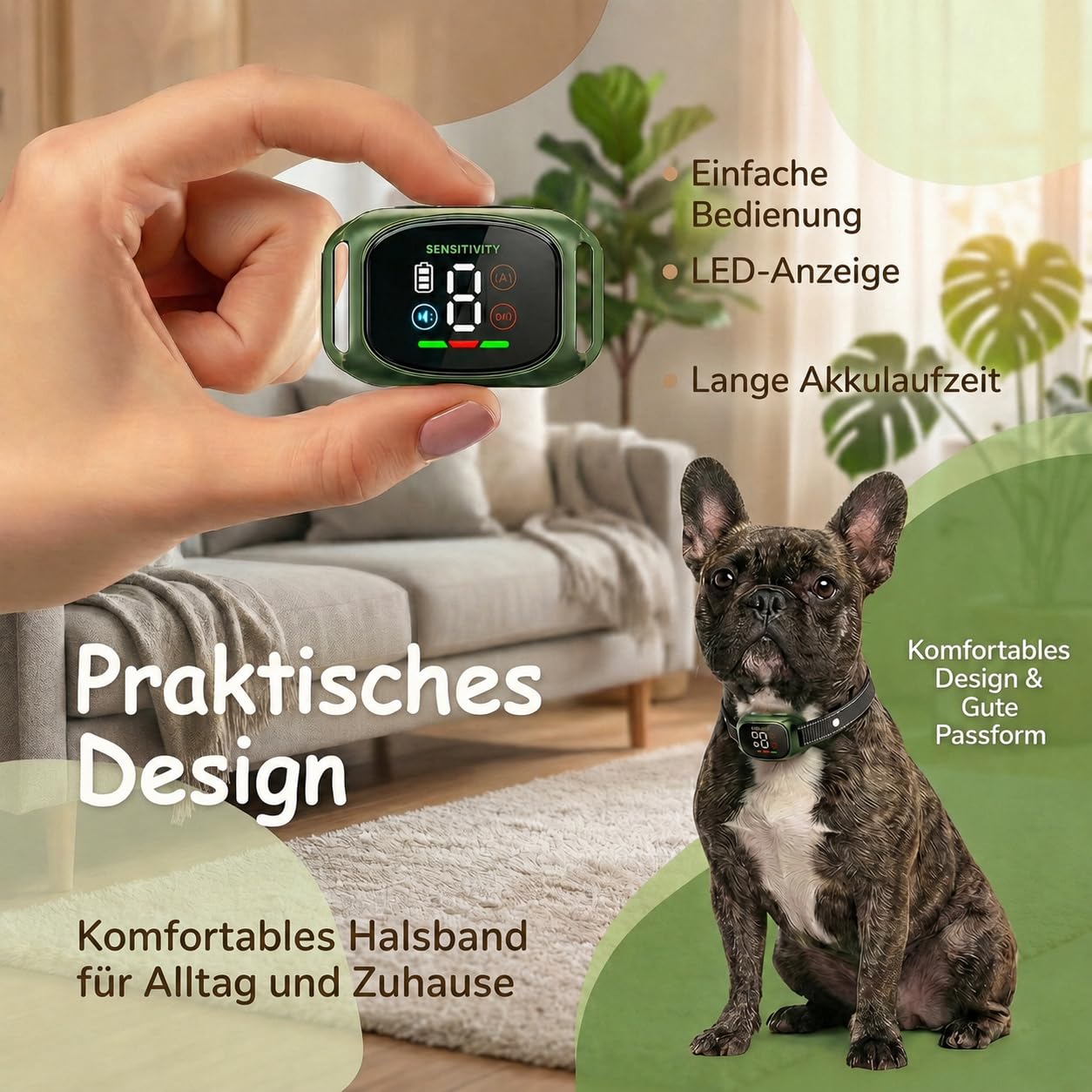 Verstellbares Hundehalsband für Alltag und Outdoor - Leichtes, wasserbeständiges Hundezubehör für Spaziergänge, Garten und Reisen, geeignet für kleine und mittelgroße Hunde (Schwarz) XGQ-002