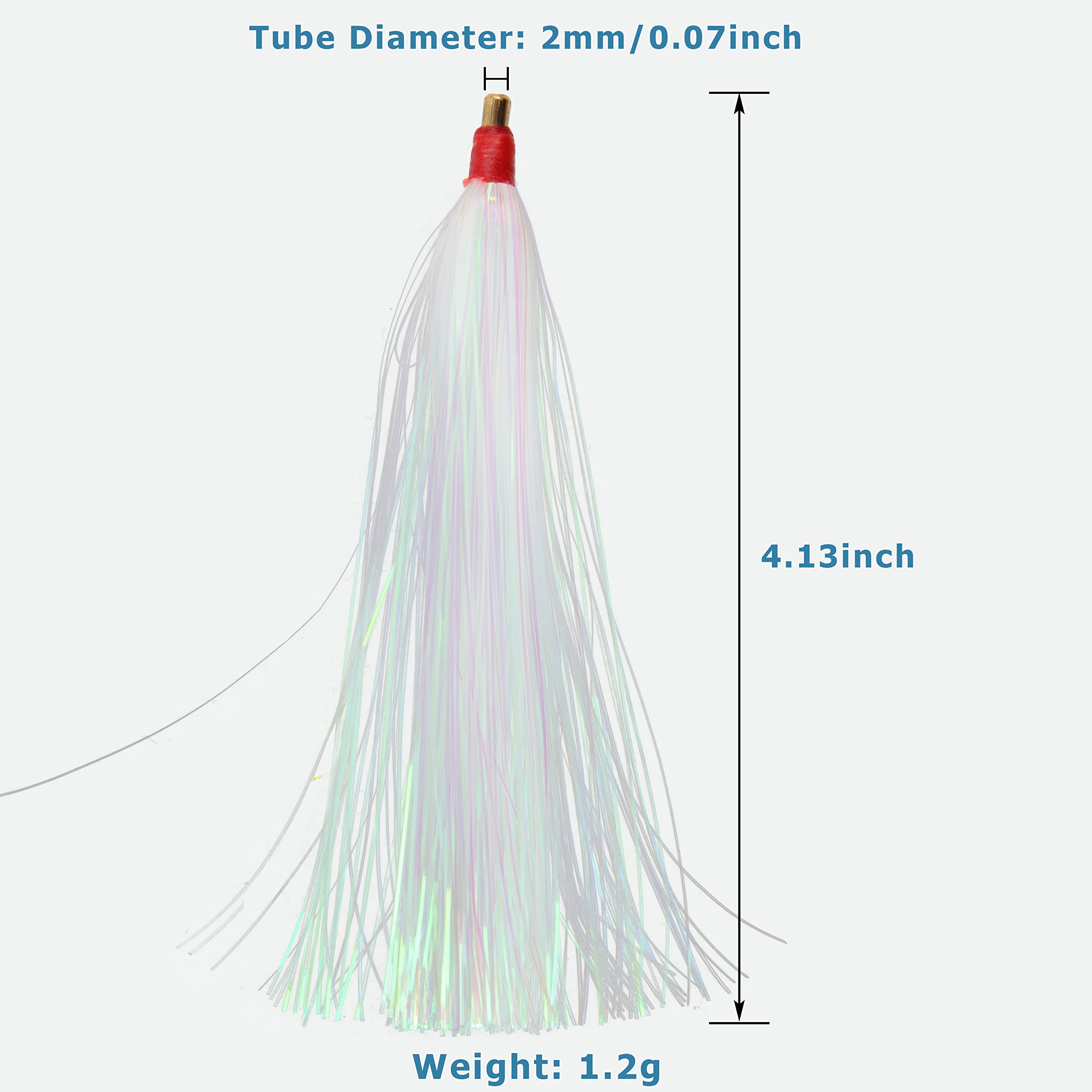 Pesca Mylar Flash Teaser Coda - 9 pezzi/18 pezzi Pesca Bucktail Teaser Pesca Esche Rig Pesca Acqua Salata Teasers Spine 3 colori (18 colori misti)