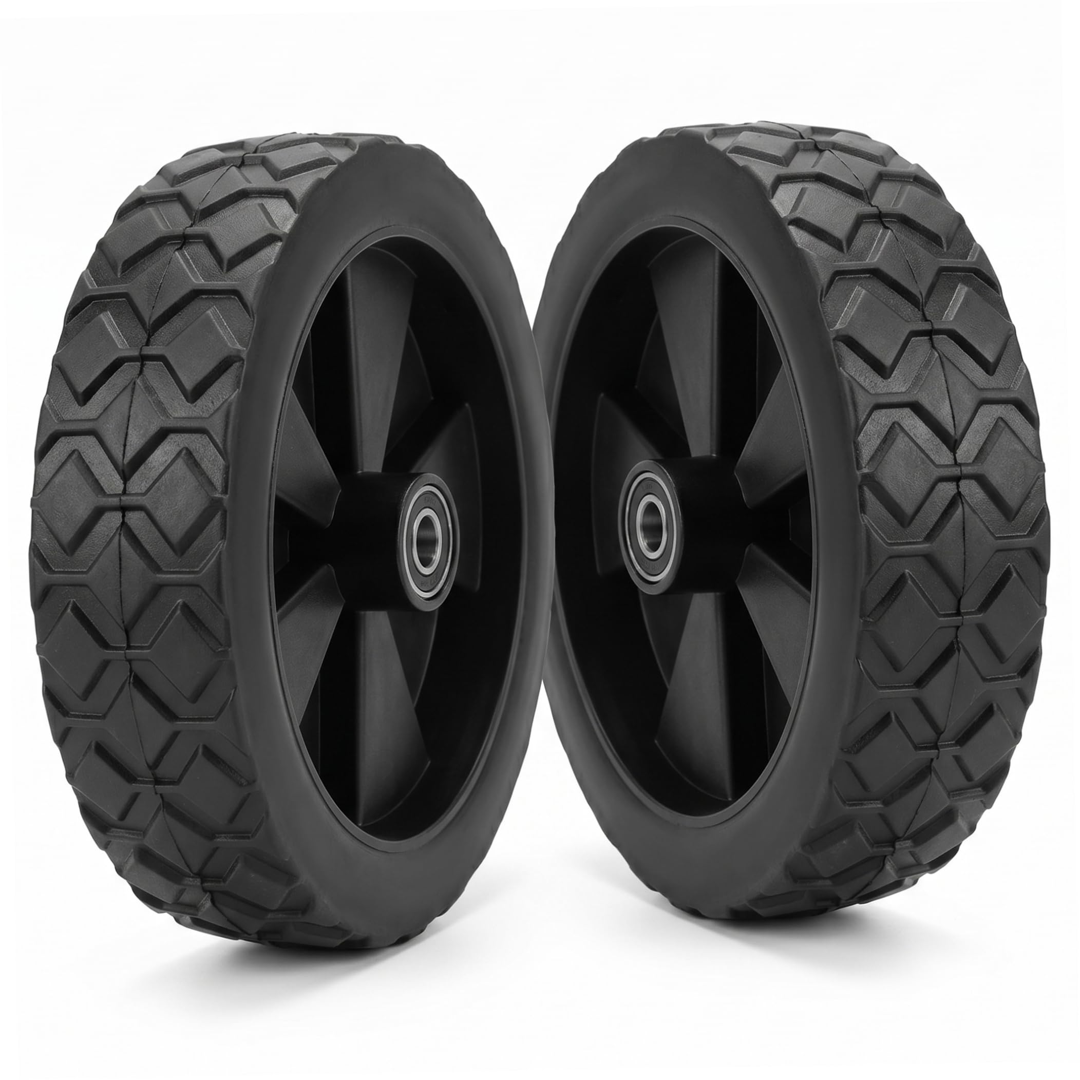 Carts Wagons, Cart Wheels, 2pcs Wagon Wheels Replacement - Rubber Tires For Camping Carts, Beach & Strollers, 5 Inch Black