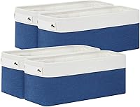 Vista 56 de Bidtakay Cestas de almacenamiento de tela con asas [paquete de 2] organizador de lona grande de 16 x 11.8 x 11.8 pulgadas, canastas altas plegables