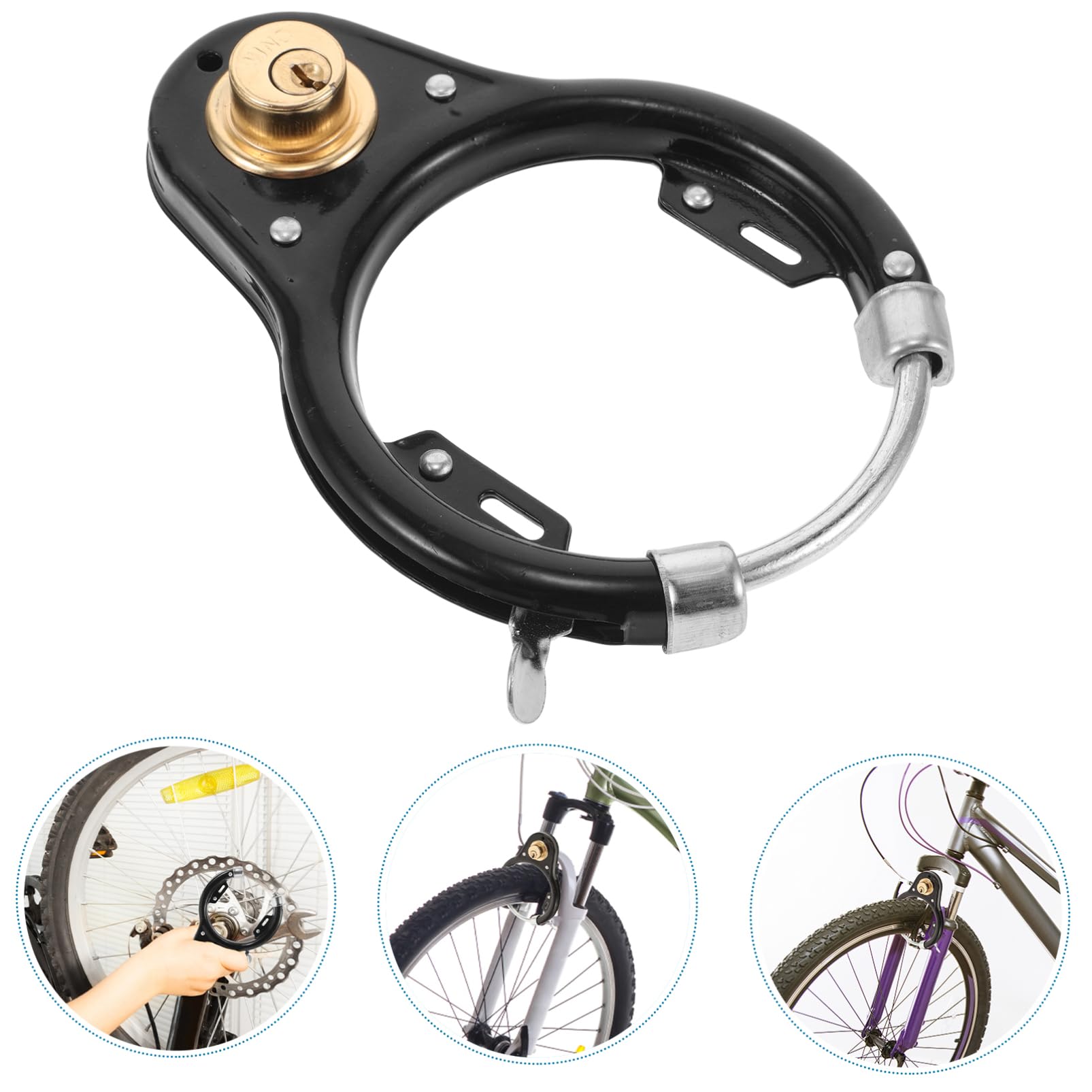 Happyyami Lucchetto per Bici in Lega di Zinco e Acciaio Resistente all Usura Adatto Mountain Bike Biciclette Standard e Scooter Facil Usare Fissare Telai o Manubri