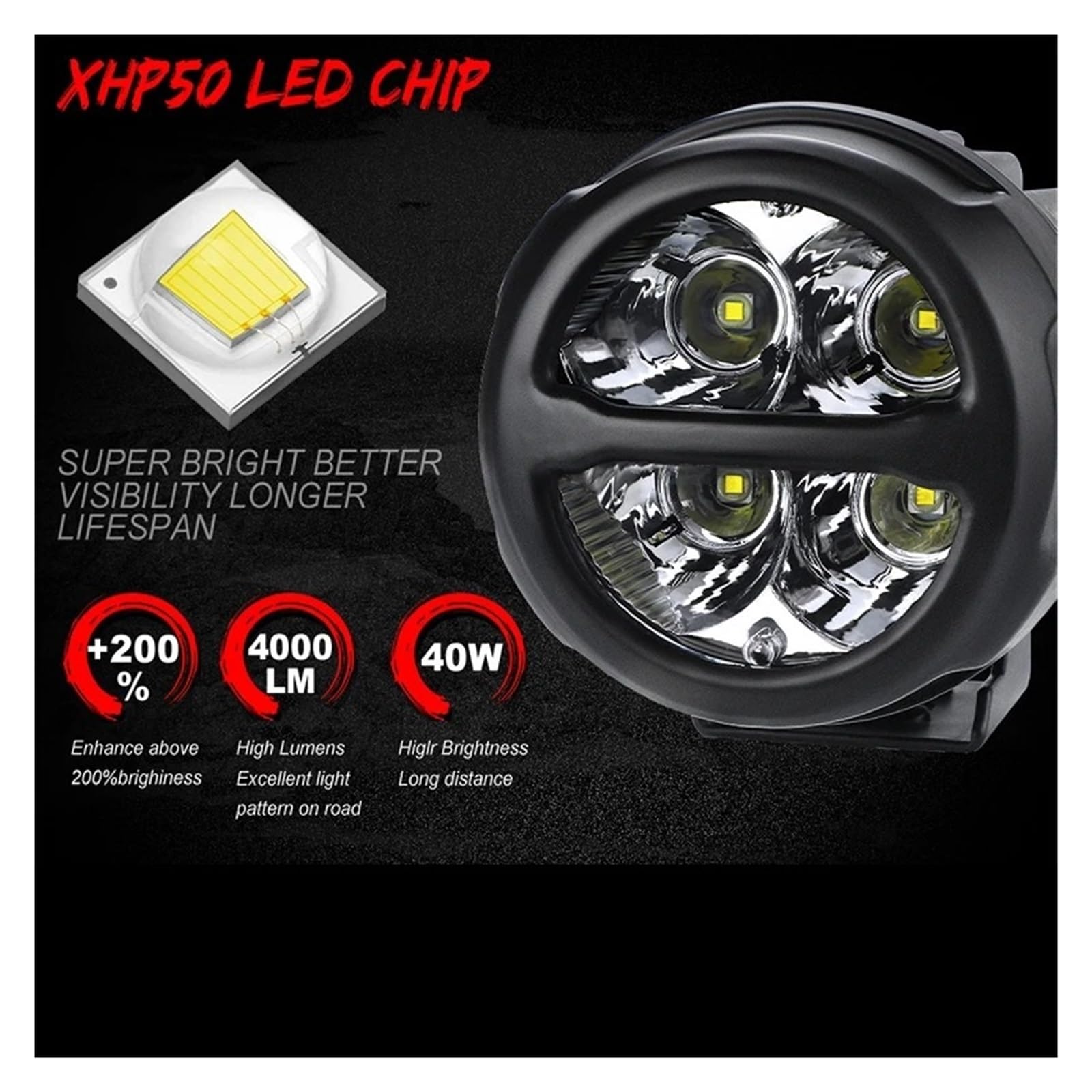 Motocicleta Para UTV Para ATV Para SUV Para OffRoad 4x4 12V 24V Motocicletas Foco LED Lámpara Antiniebla Luz Trabajo Faros Auxiliares Faros De Motocicleta(1pc)