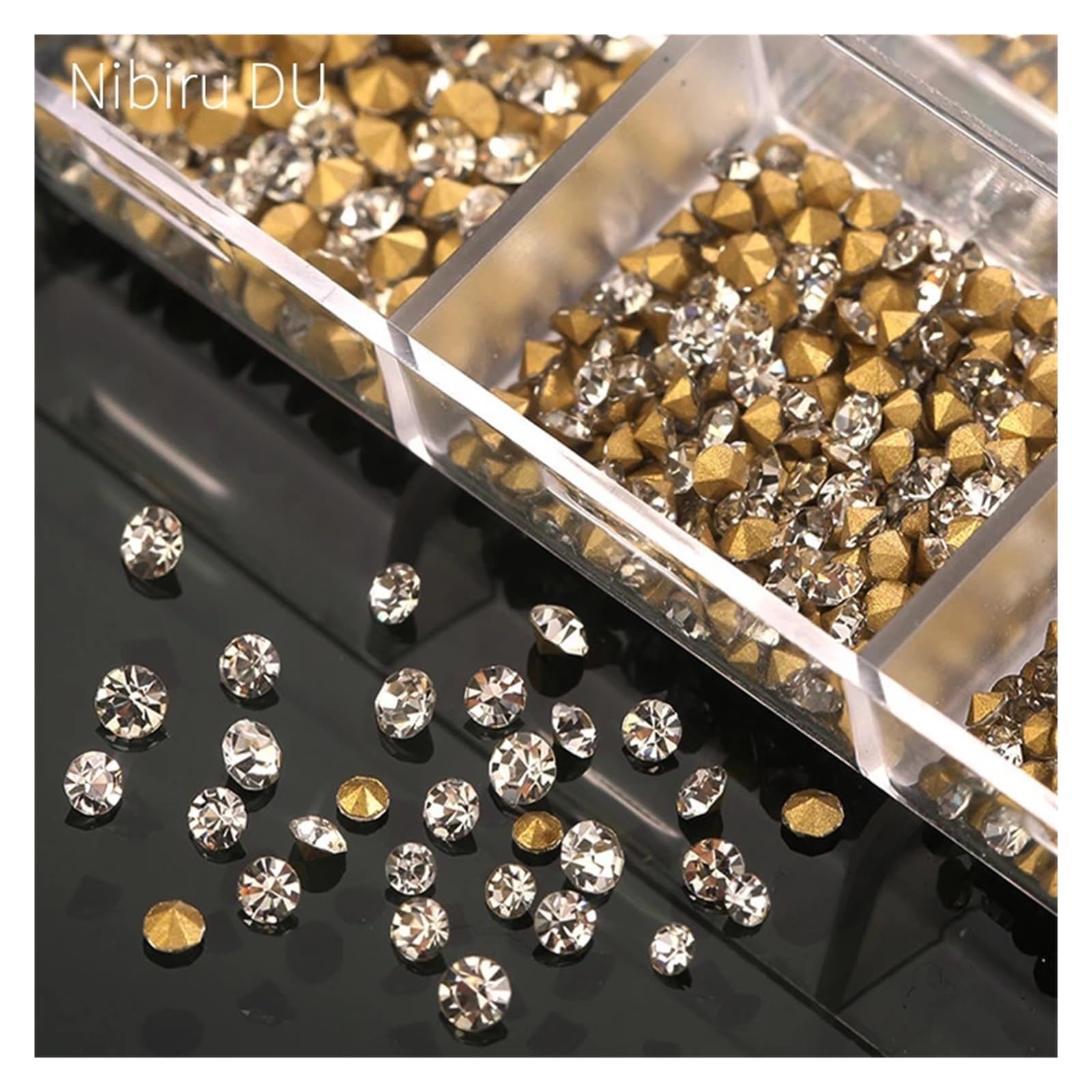 Hotfix Strass 1000 pezzi di strass for nail art in vetro super luminoso, con punta inferiore a, glitter, diamanti, accessori for manicure diverse dimensioni(Sapphire)